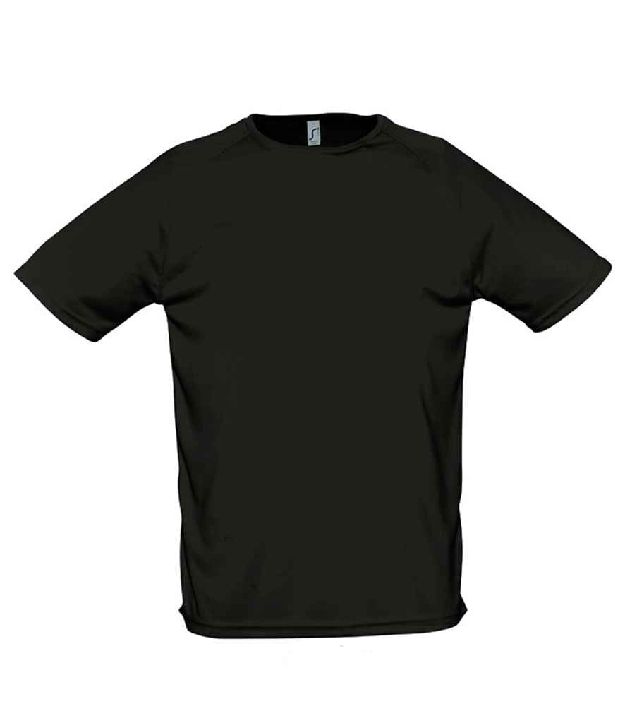 SOL'S Sporty Performance T-Shirt in Black, front view