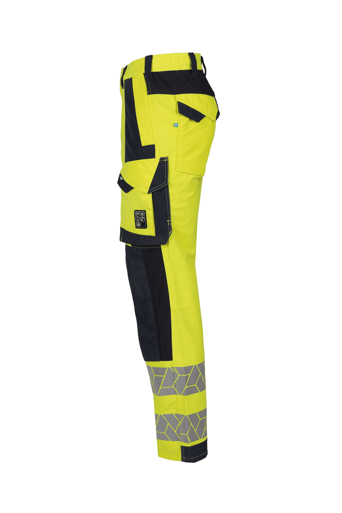 Sioen PRO Voncy in High-vis yellow/Navy blue, side view