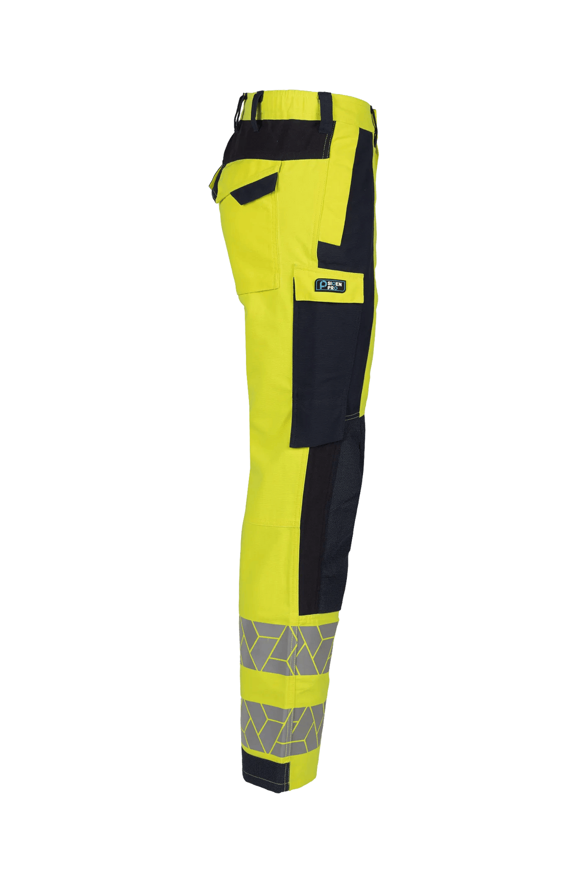 Sioen PRO Voncy in High-vis yellow/Navy blue, side view