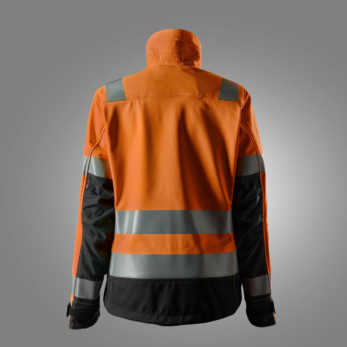 Snickers Workwear 1237 High-Vis Class 2/3, Women's Softshell Jacket in Hi-Vis Orange/Black, back view