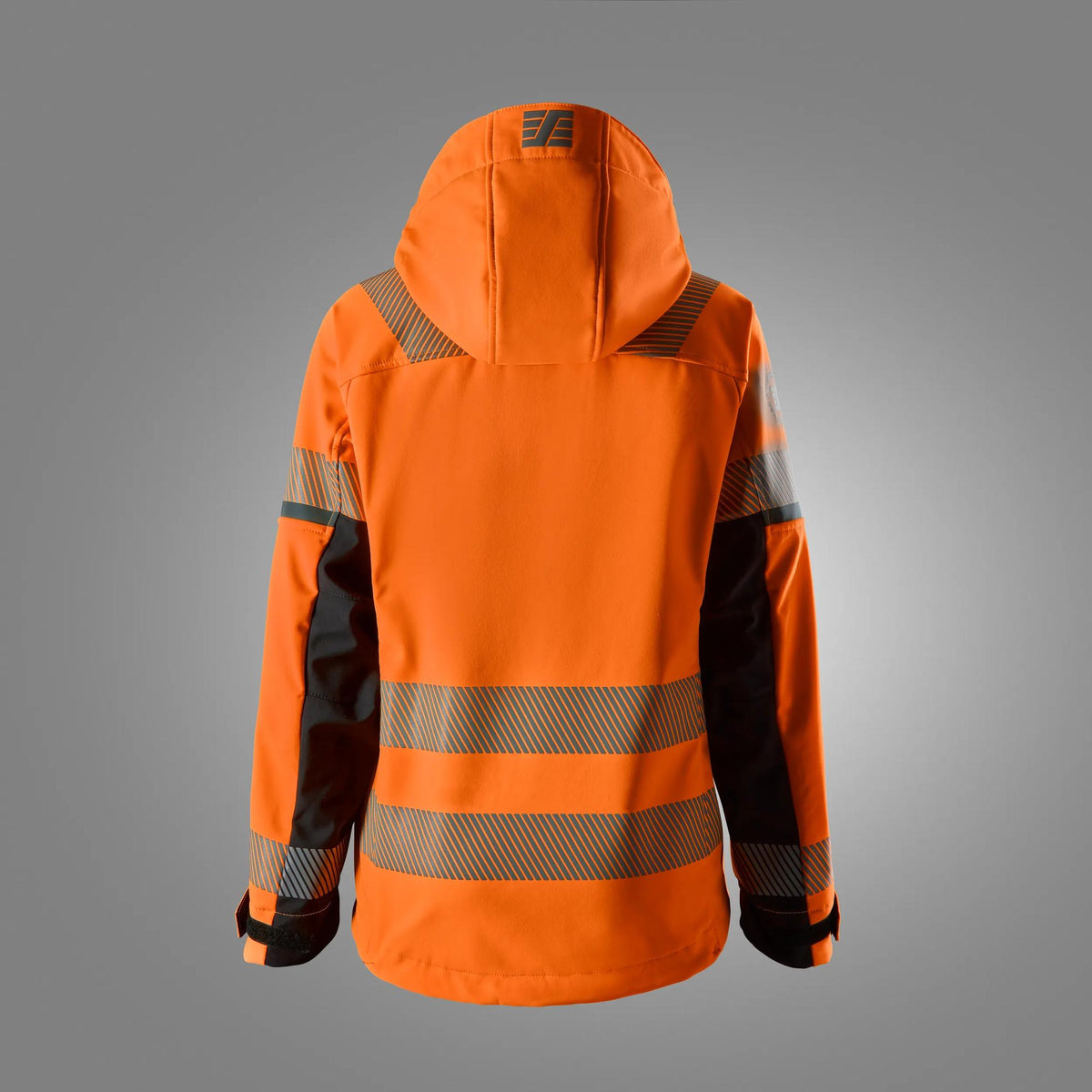 Snickers Workwear 1273 High-Vis Class 2/3 Women's Softshell Jacket in Hi-Vis Orange/Black, back view