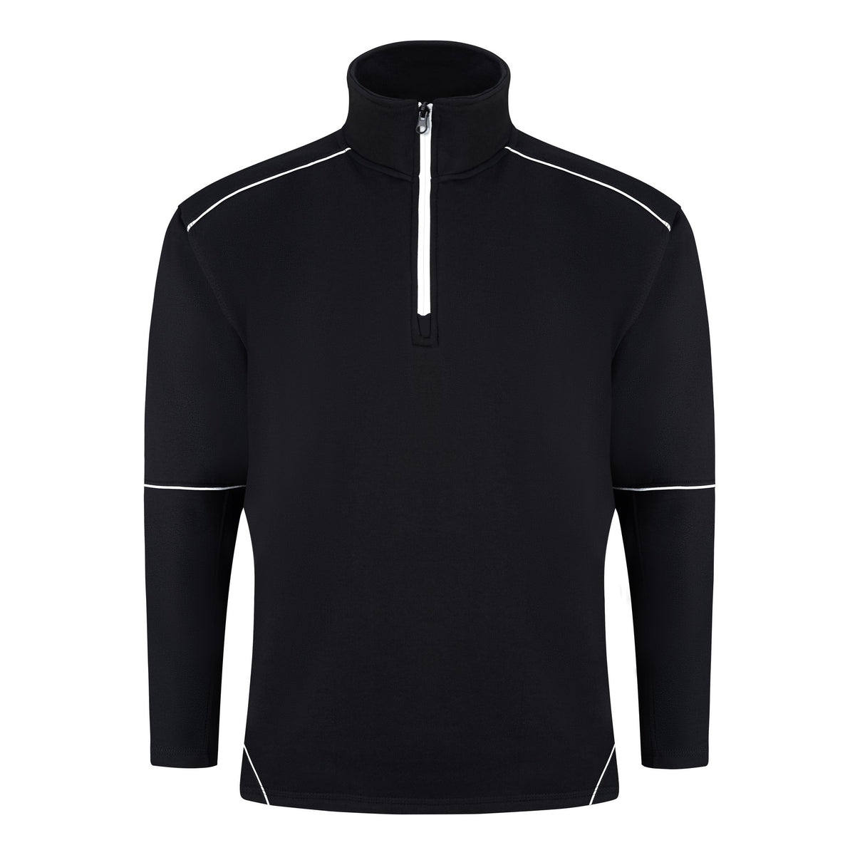 ØRN Fireback Quarter Zip Sweatshirt – Black - Black – front