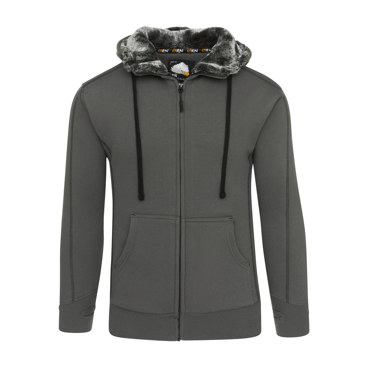 ØRN Crane Fur-Lined Hoodie – Graphite – front