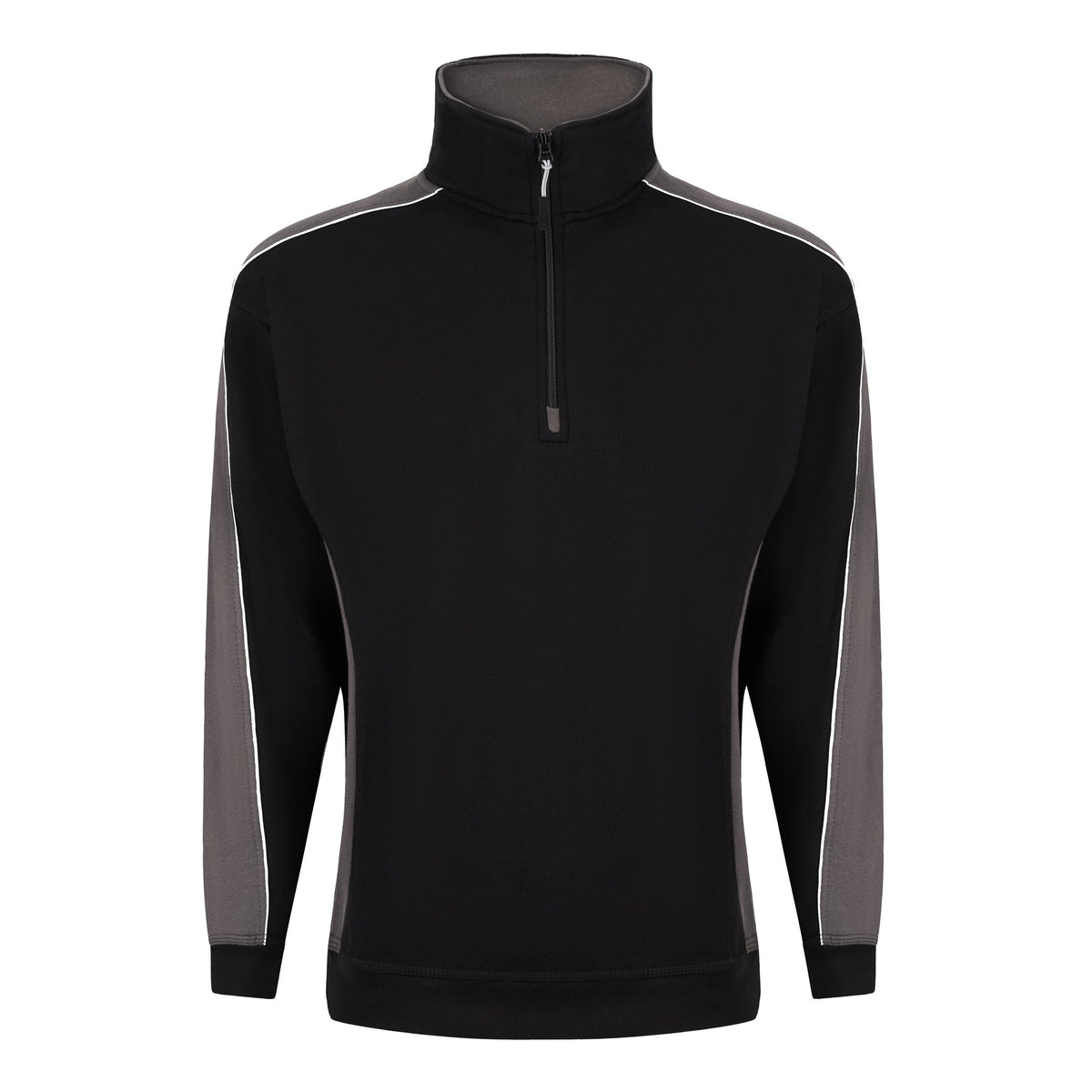 ØRN Avocet Quarter Zip Sweatshirt – Black - Graphite – front