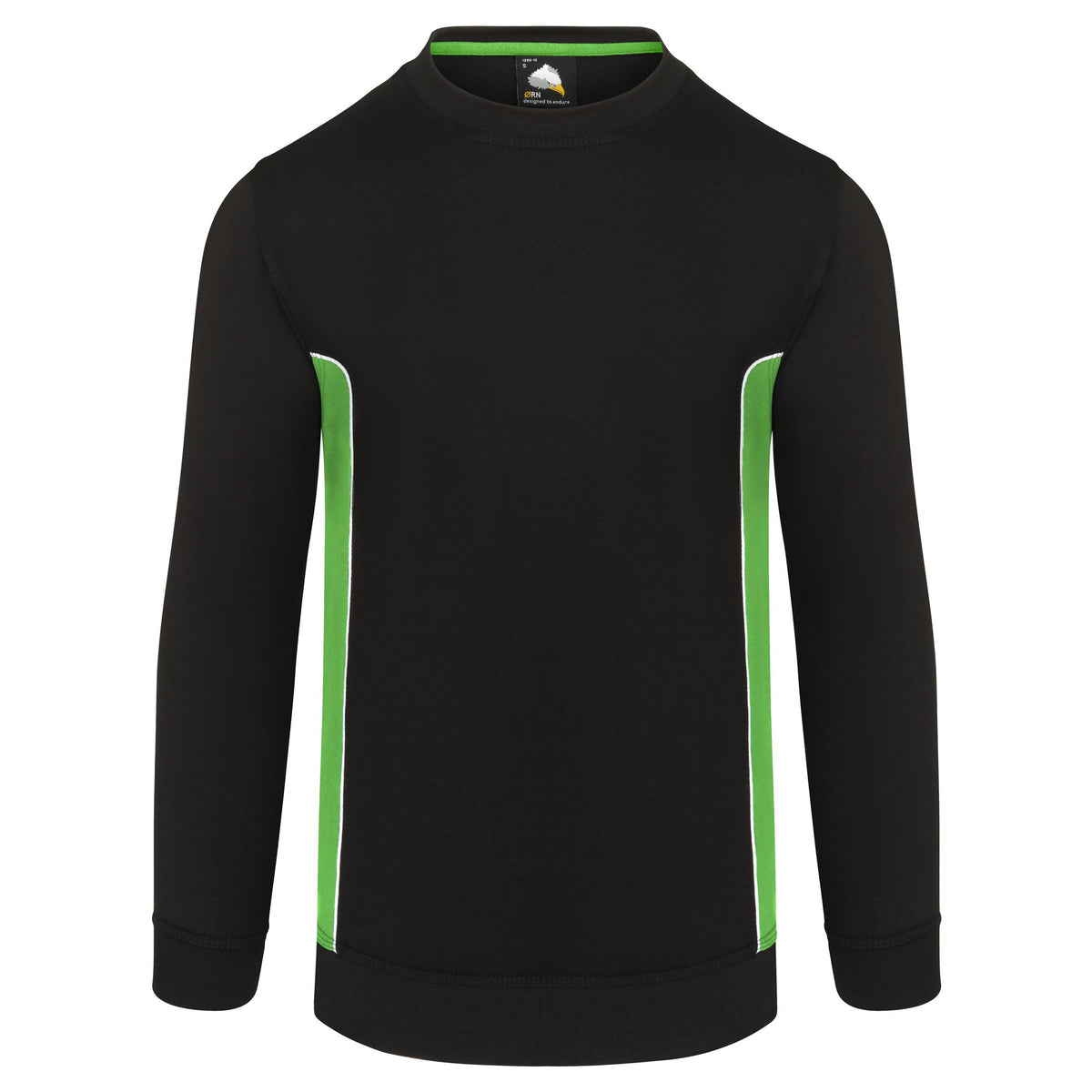 ØRN Silverswift Sweatshirt – Black - Lime – front