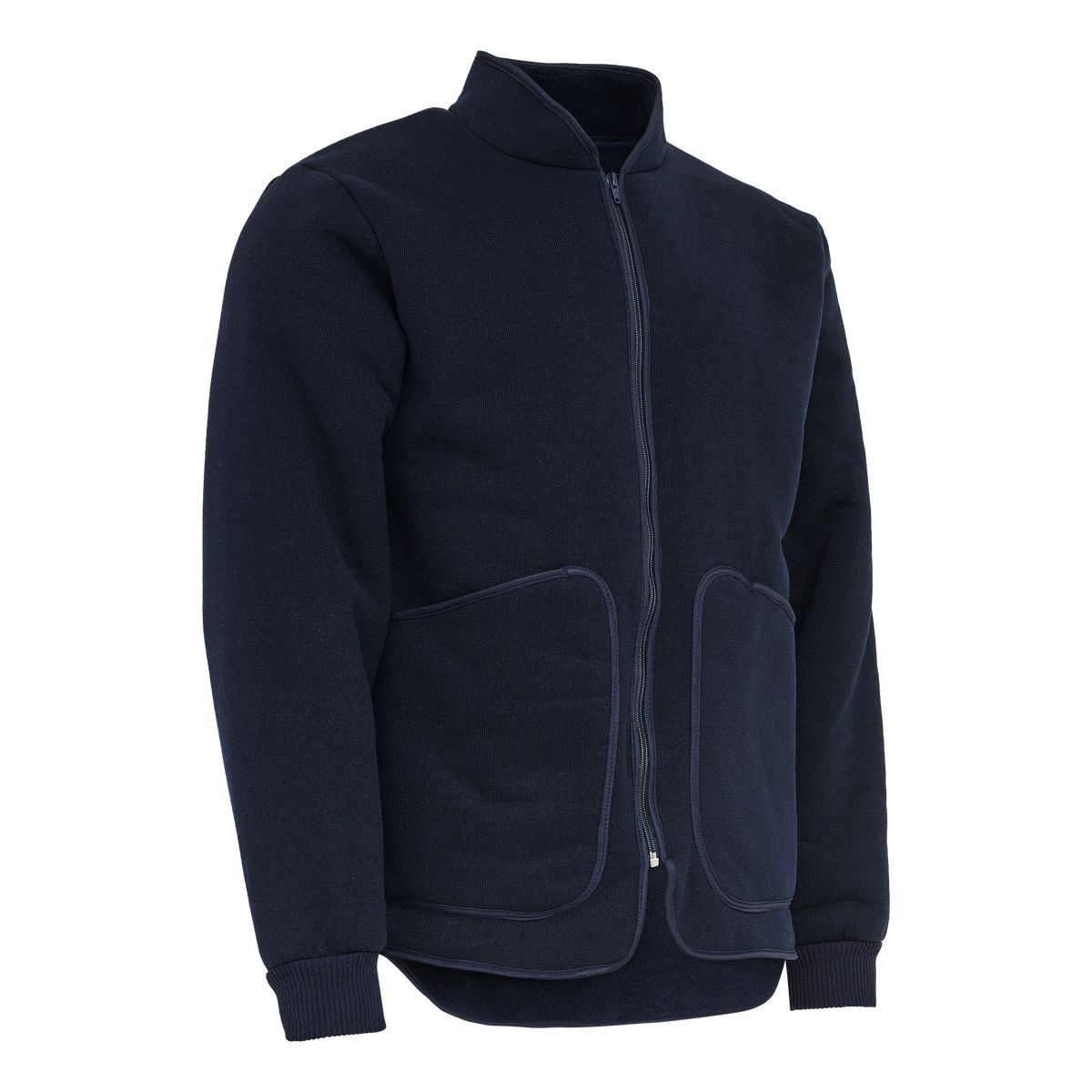 ELKA Rainwear Fibre Pile Jacket in Navy, front view