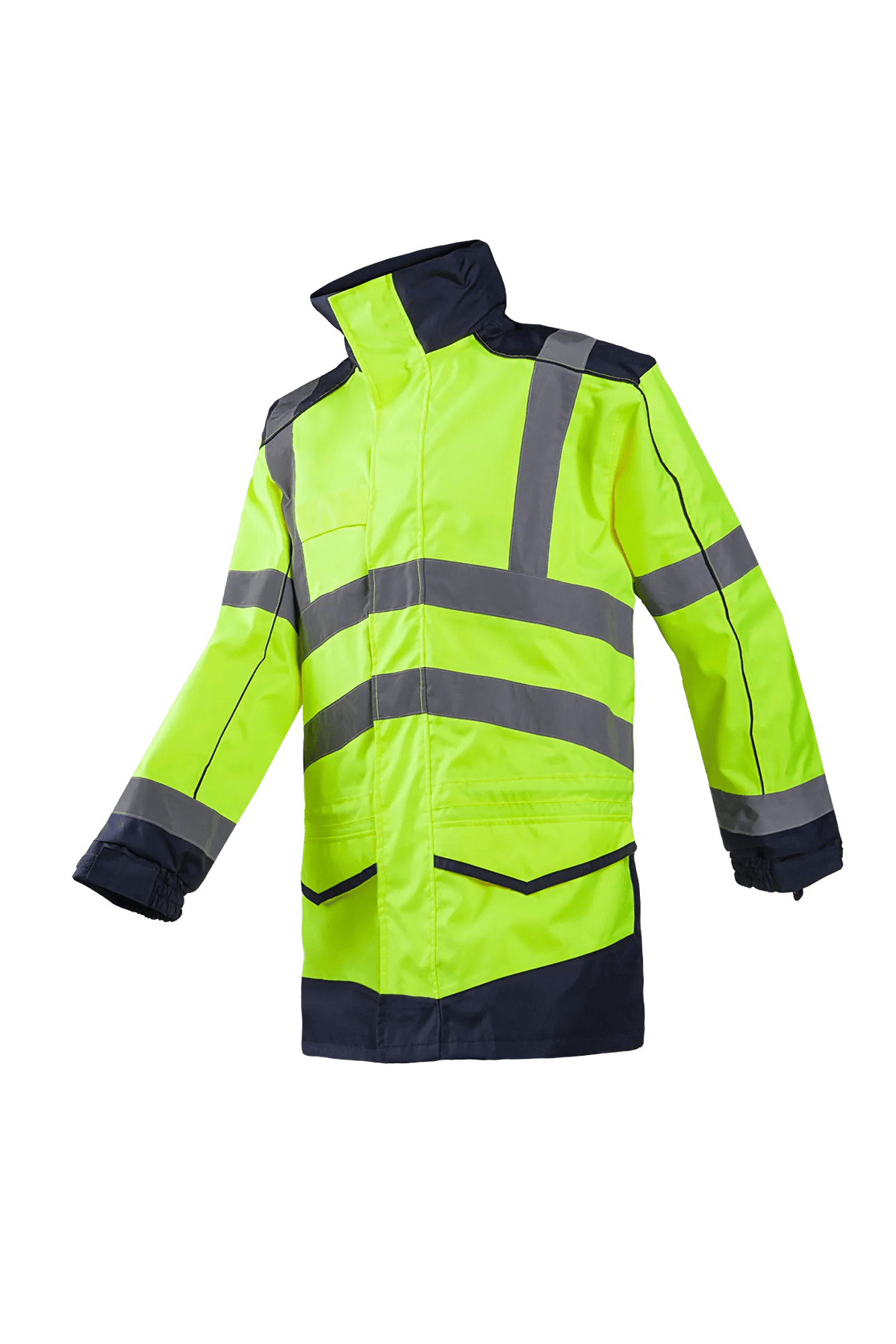 Sioen Anfield in High-vis yellow/Navy blue, side view