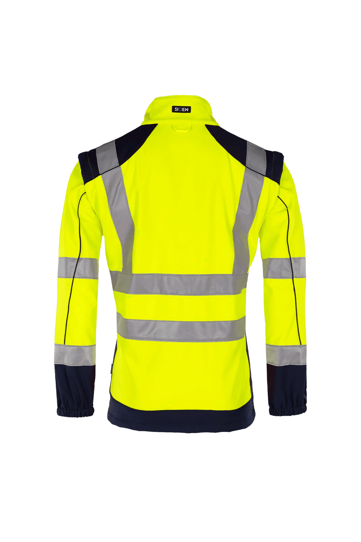 Sioen Drayton in High-vis yellow/Navy blue, back view