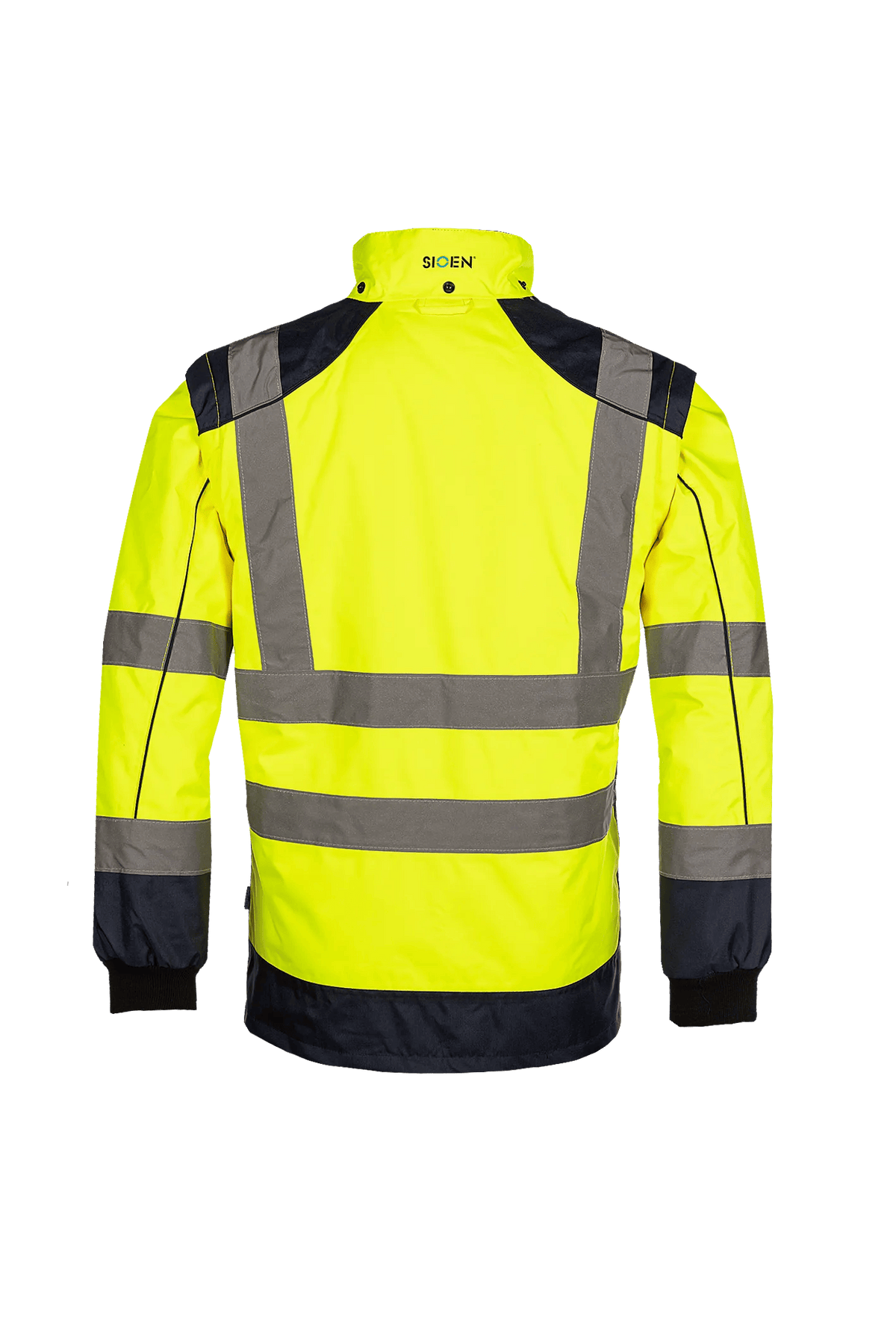 Sioen Alford in High-vis yellow/Navy blue, back view