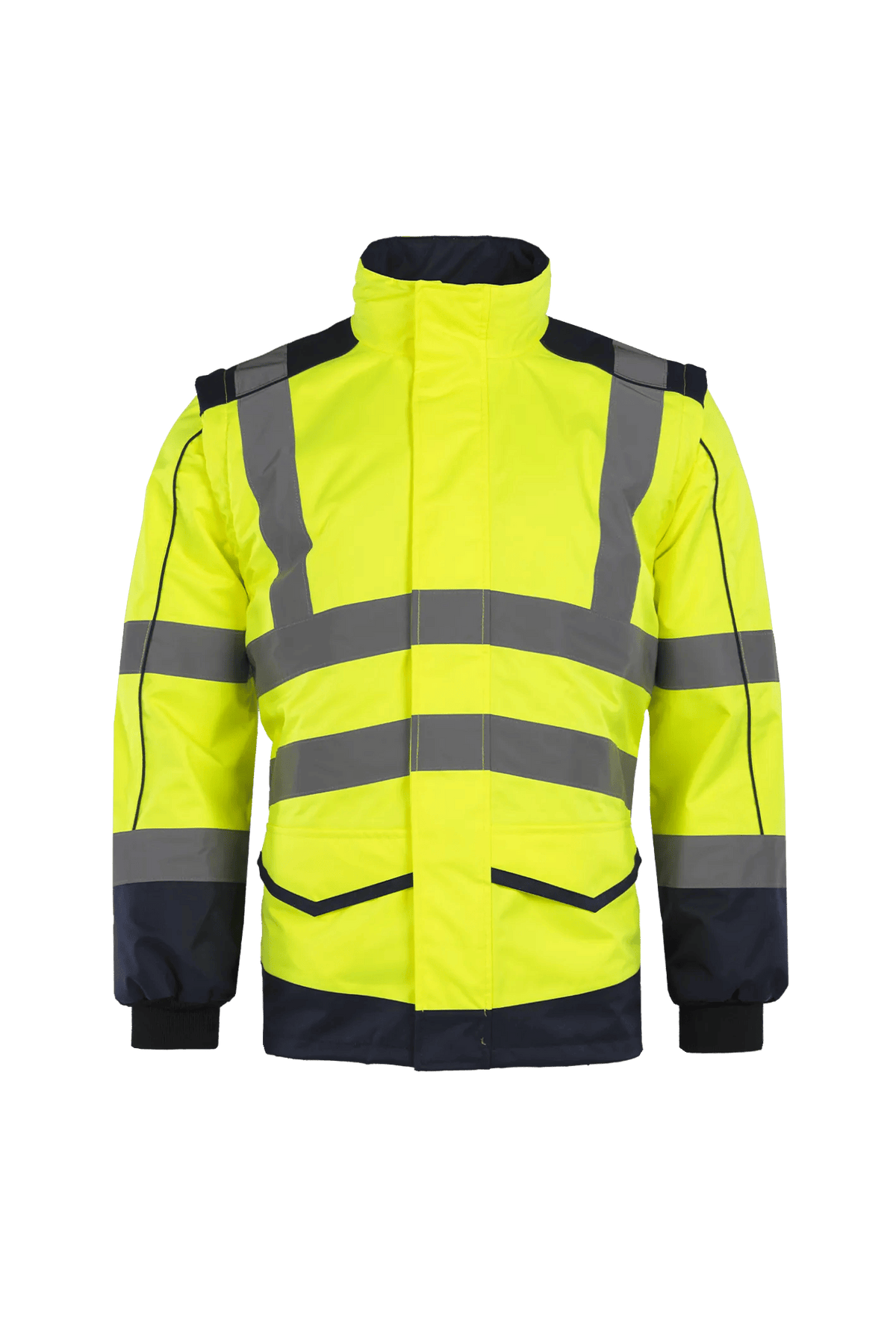 Sioen Alford in High-vis yellow/Navy blue, front view