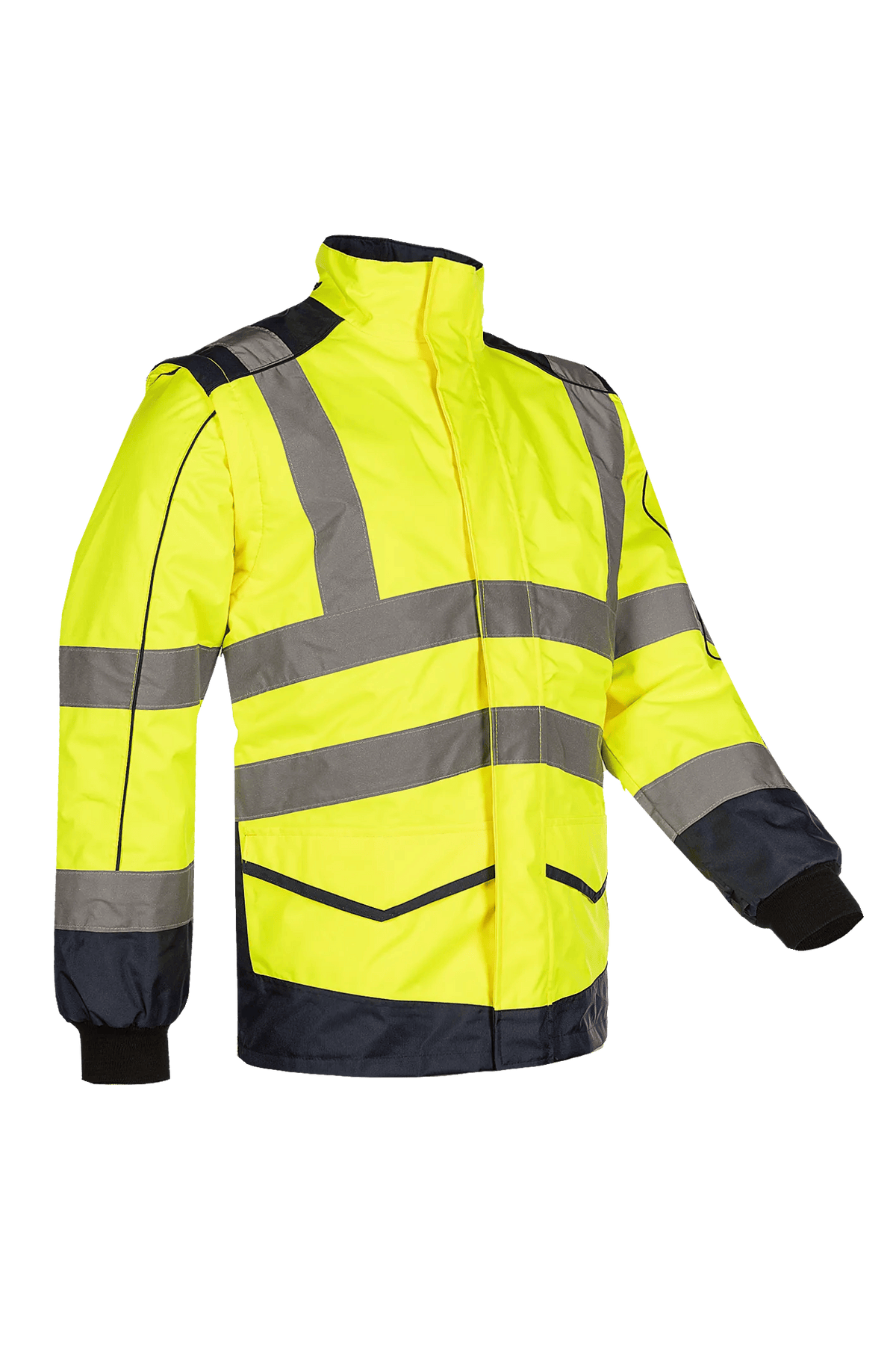 Sioen Alford in High-vis yellow/Navy blue, side view