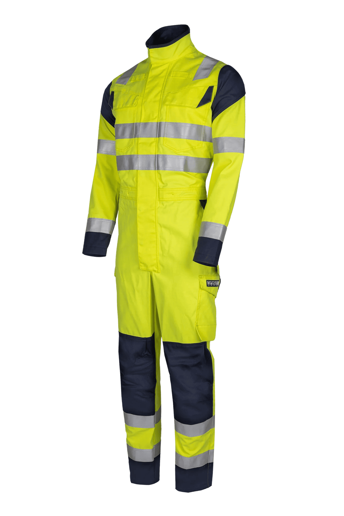 Sioen PRO Kaidun in High-vis yellow/Navy blue, side view