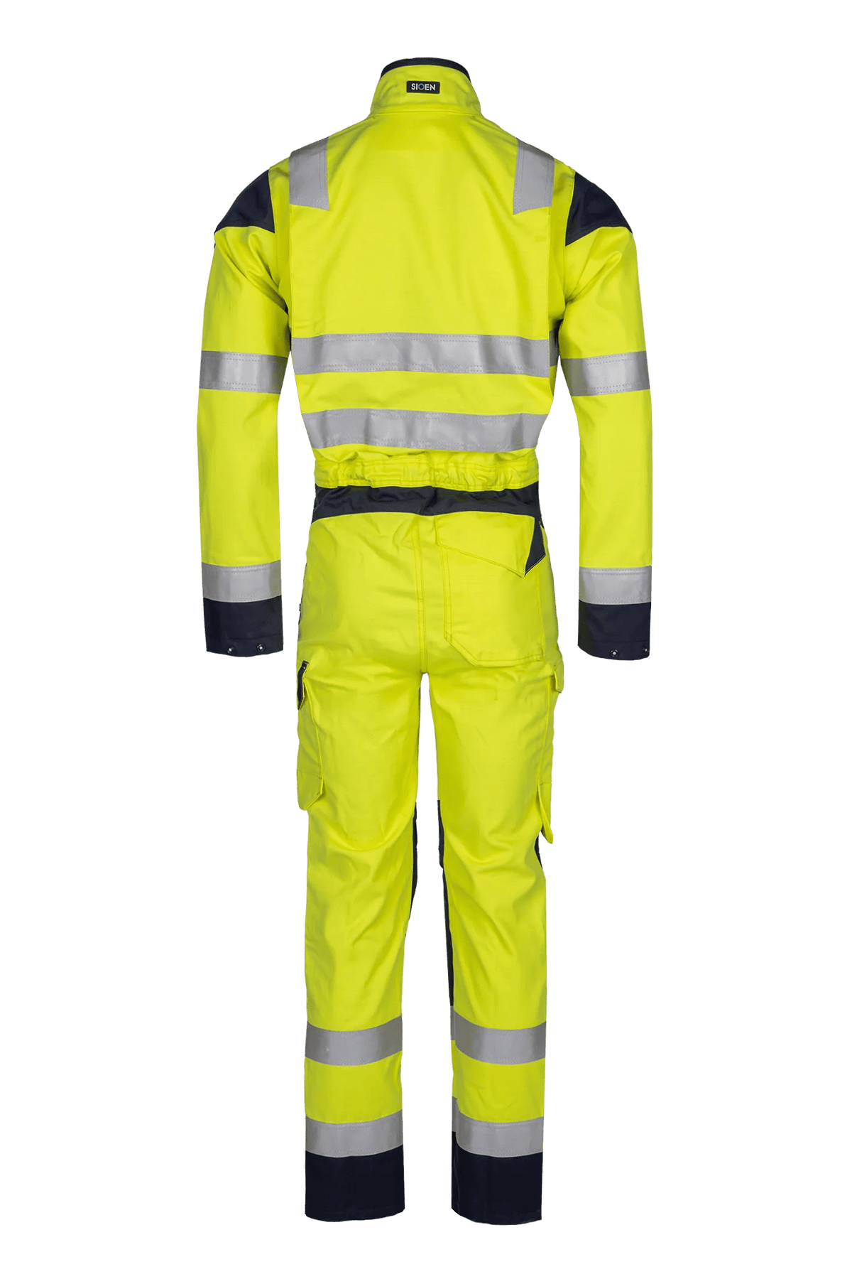 Sioen PRO Lempo in High-vis yellow/Navy blue, back view