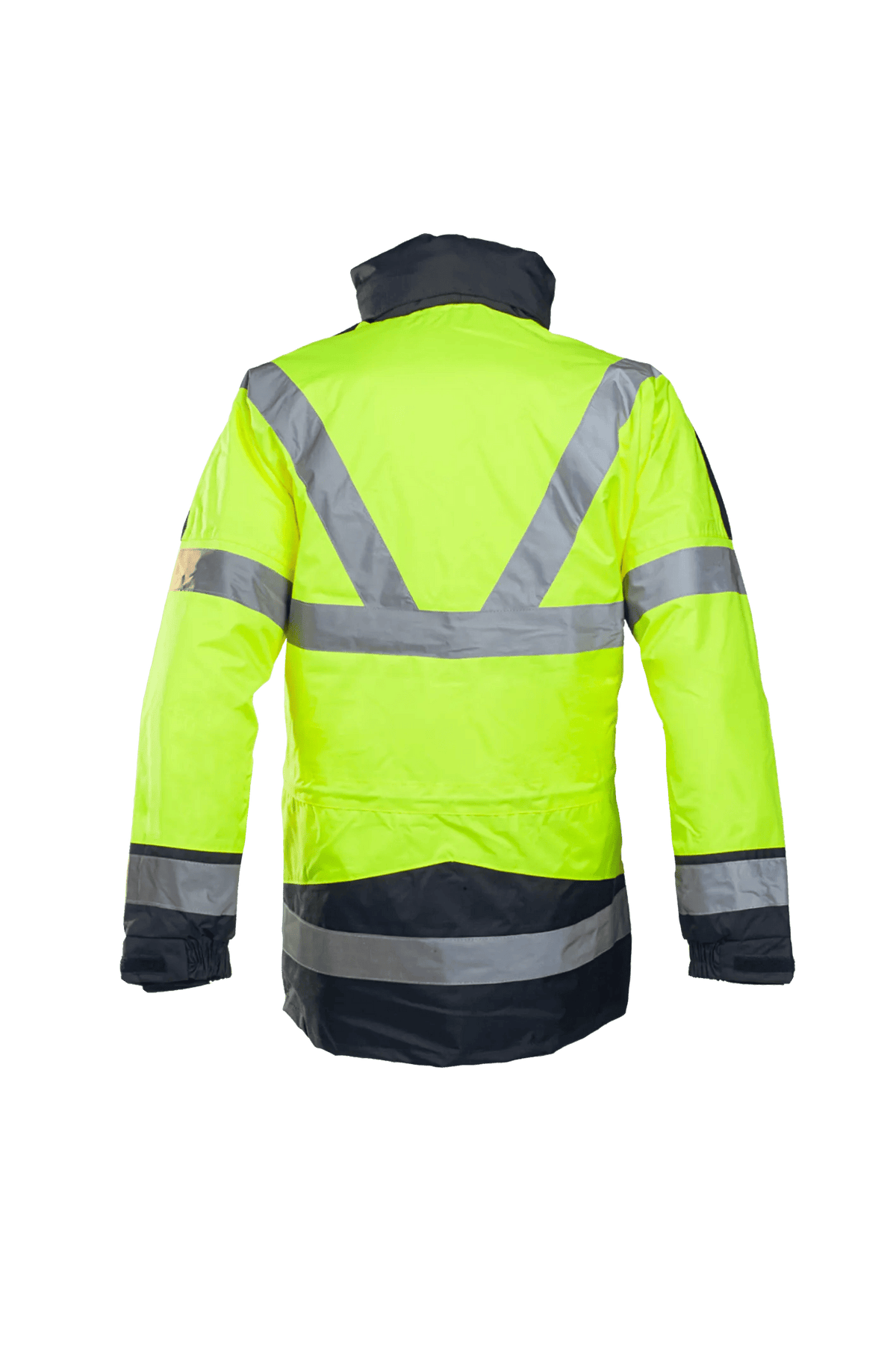 Sioen Skollfield in High-vis yellow/Navy blue, back view