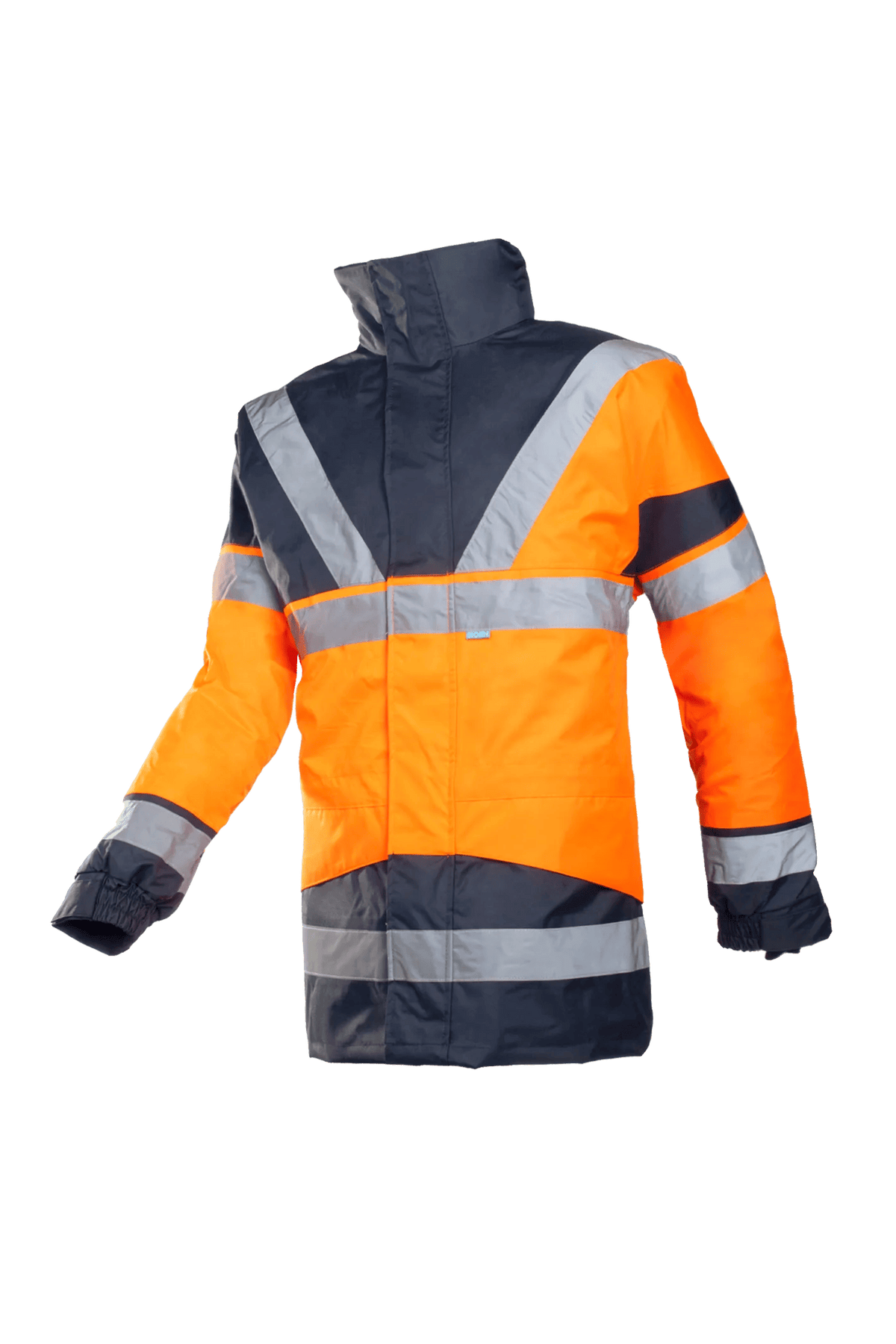 Sioen Skollfield in High-vis orange/Navy blue, side view