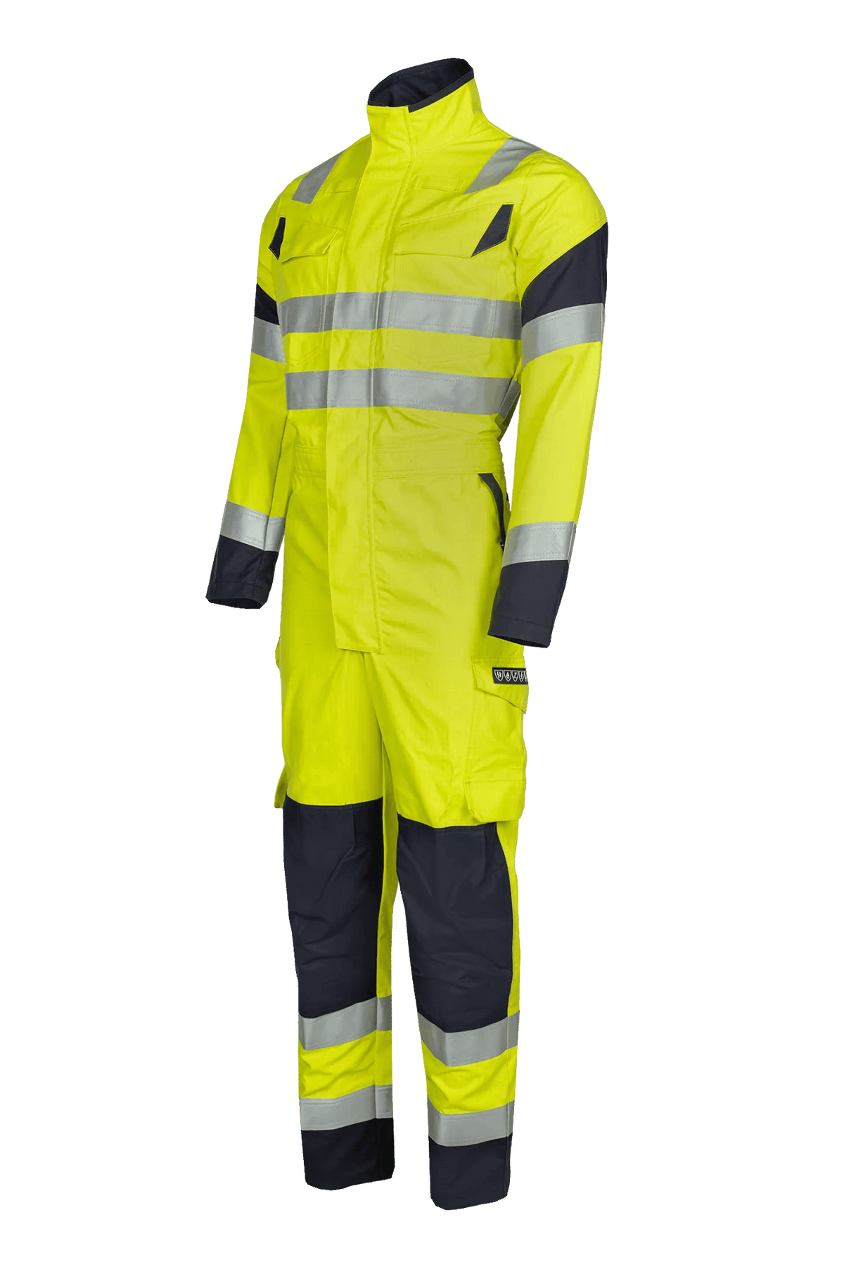 Sioen PRO Metis in High-vis yellow/Navy blue, side view