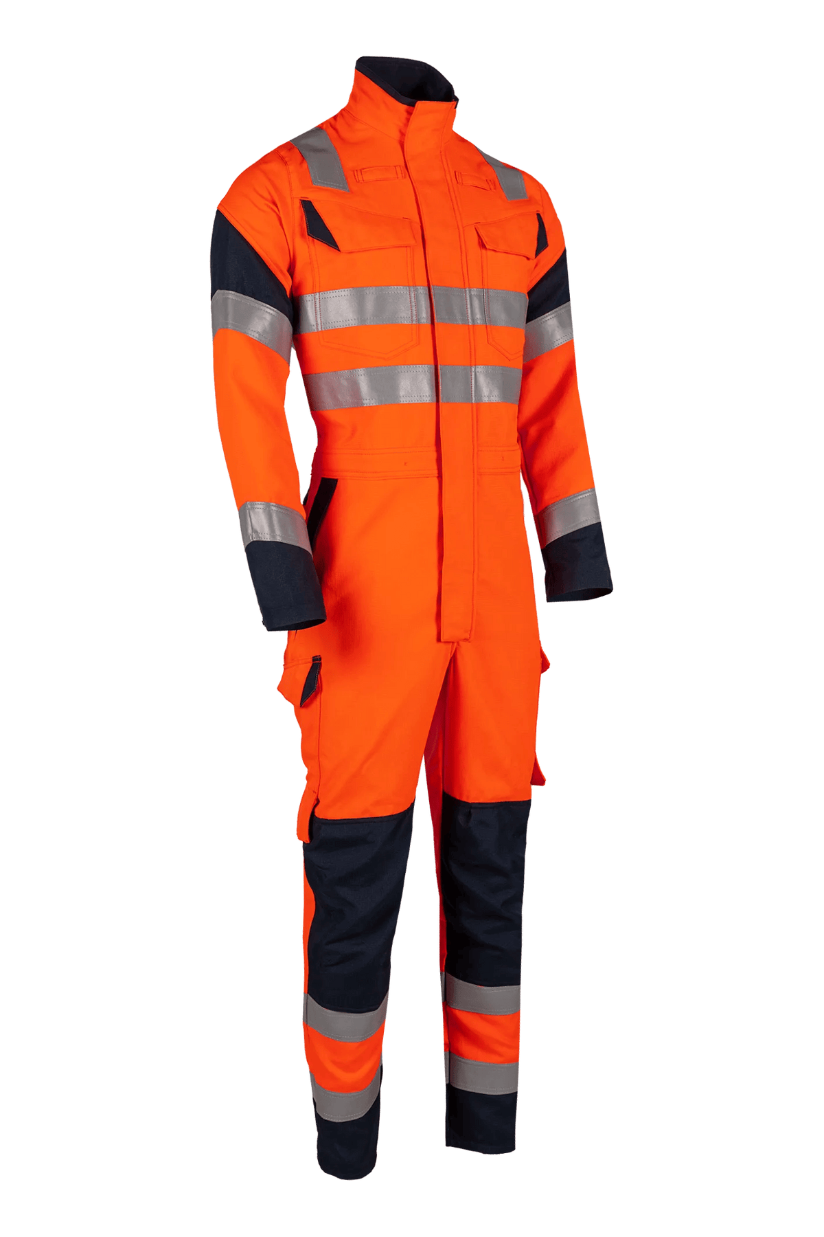 Sioen PRO Fusor in High-vis orange/Navy blue, side view
