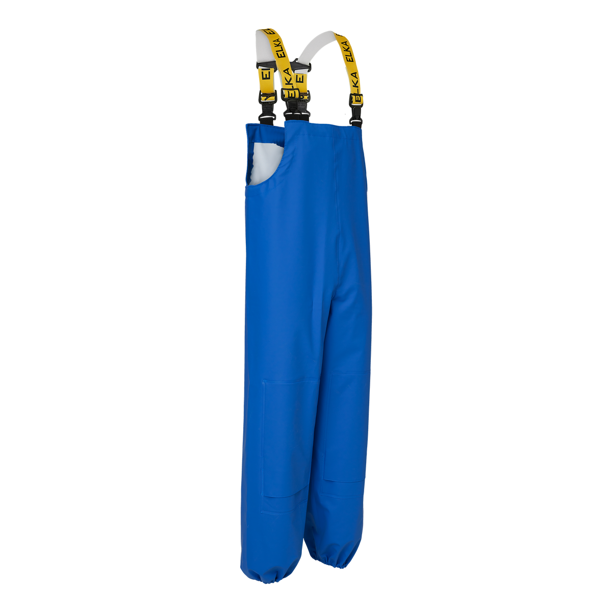 ELKA Rainwear Bib & Brace with knee pocket in Royal Blue, front view