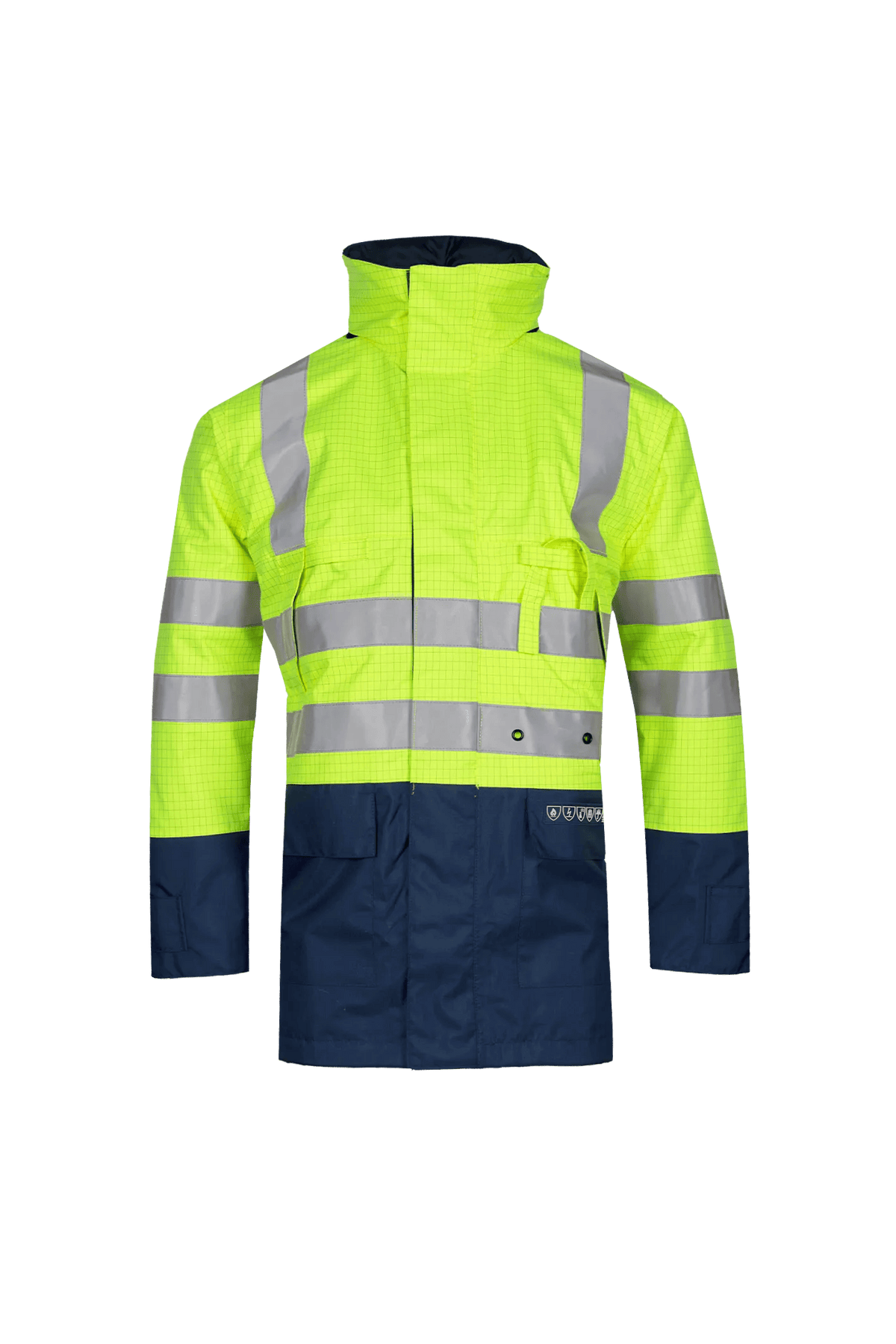Sioen PRO Winseler in High-vis yellow/Navy blue, front view