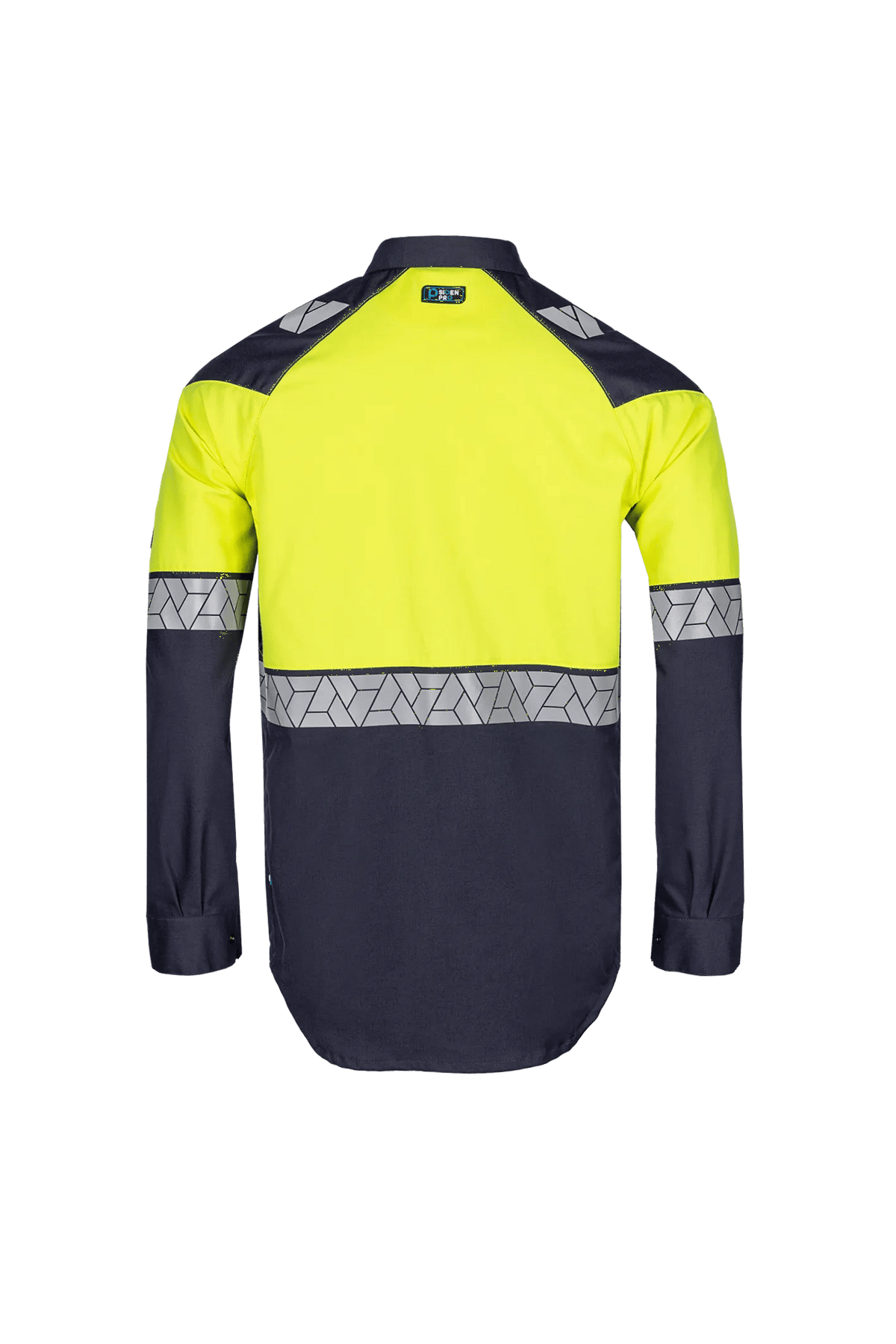 Sioen PRO Riner in Navy blue/High-vis yellow, back view