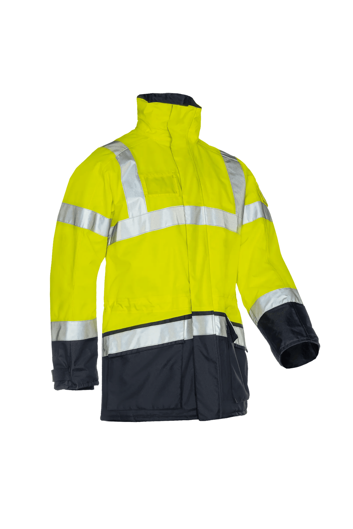 Sioen Lightflash in High-vis yellow/Navy blue, side view