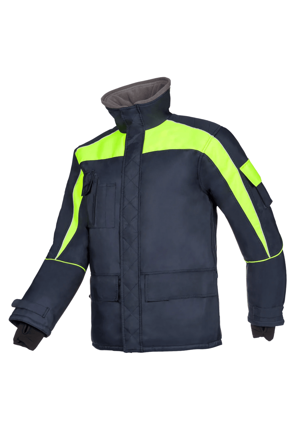 Sioen Talau in High-vis yellow/Navy blue, side view