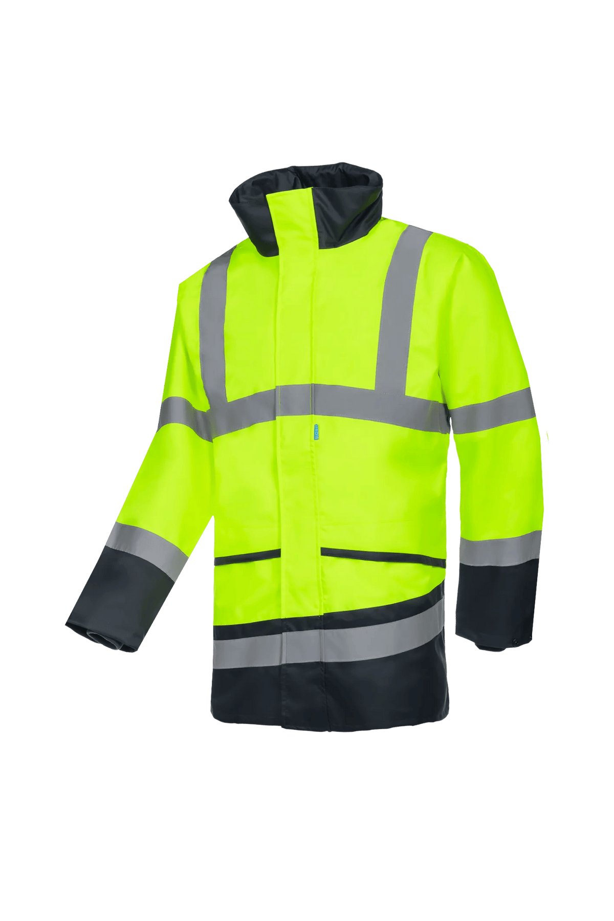 Sioen Barcley in High-vis yellow/Navy blue, side view