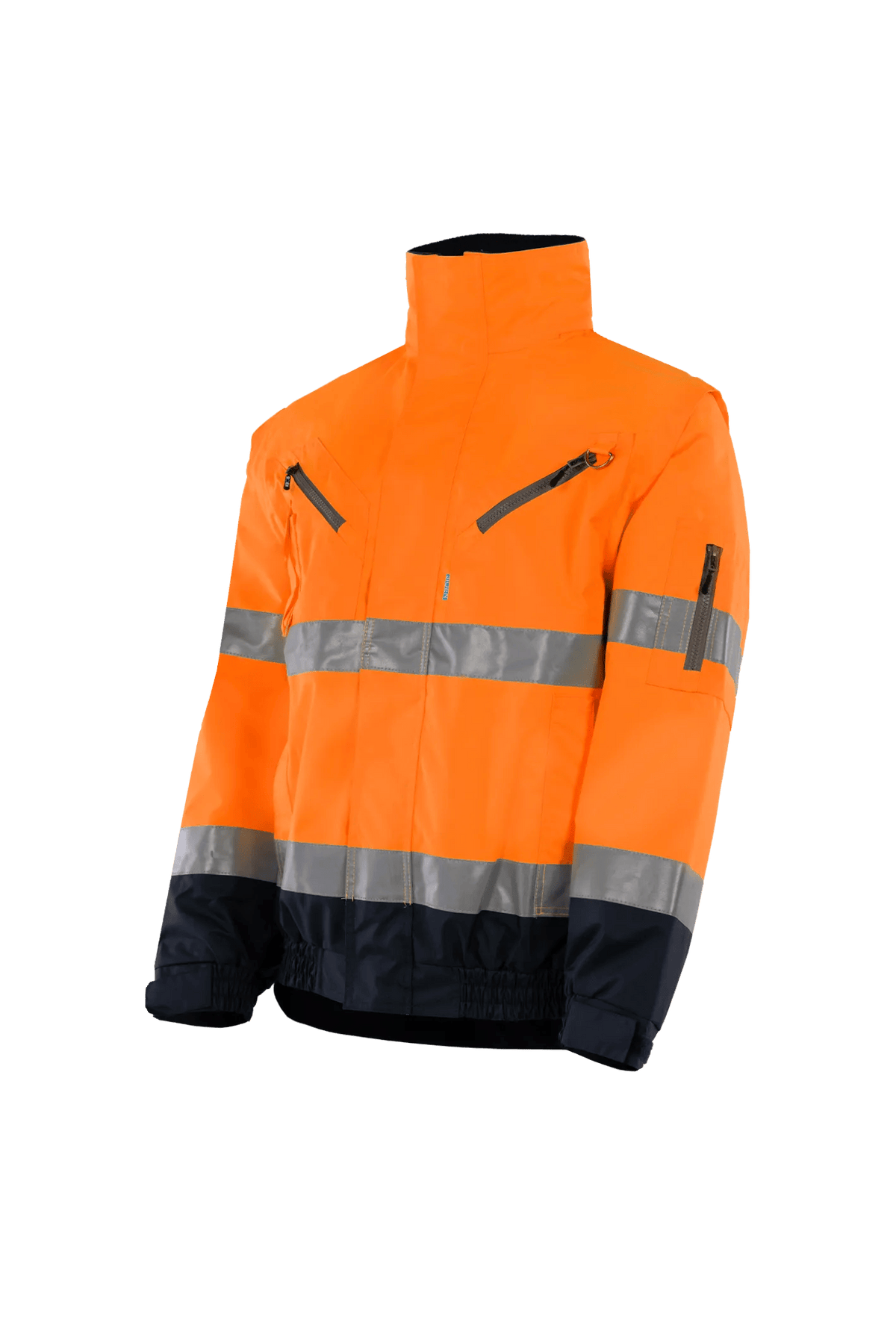 Sioen Campbell in High-vis orange/Navy blue, side view