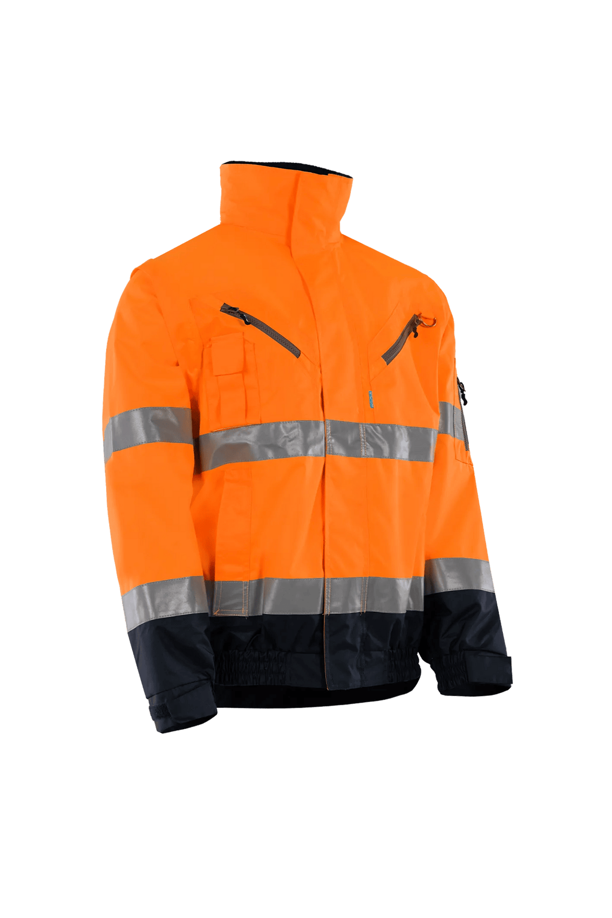 Sioen Campbell in High-vis orange/Navy blue, side view