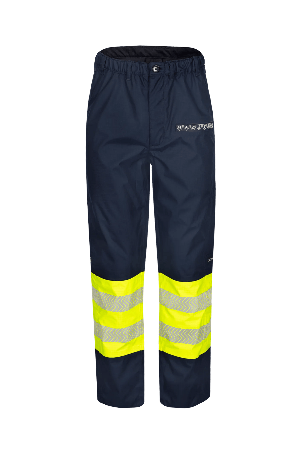 Sioen PRO Alvin in High-vis yellow/Navy blue, front view