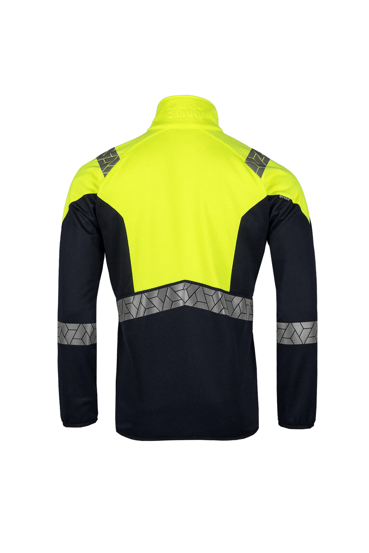 SYNQ Emsee AB in Navy blue/High-vis yellow, back view
