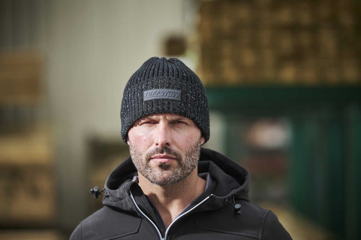Tuffstuff 417 Logo Knit Beanie in Black, image 4