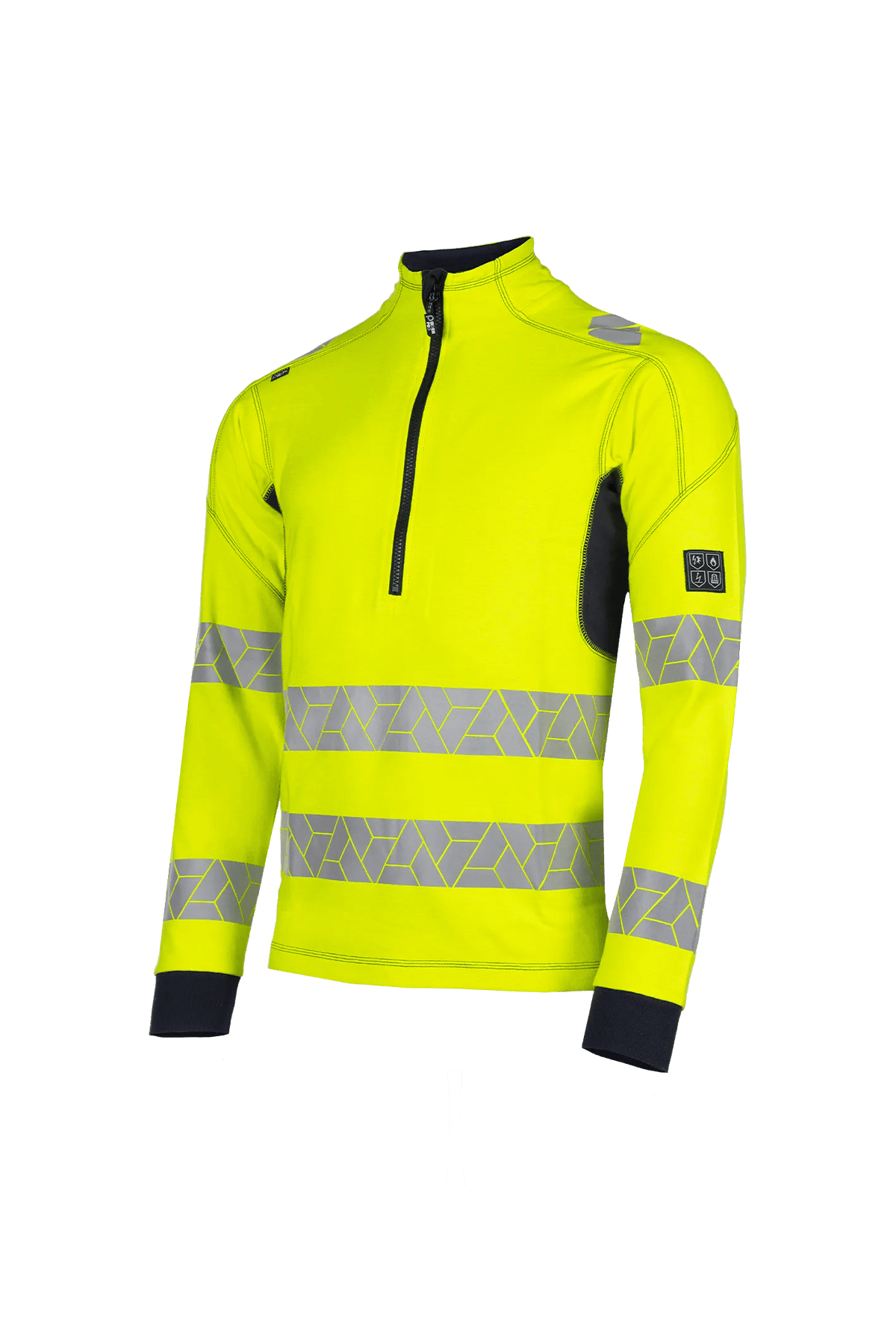 Sioen PRO Nilsan in High-vis yellow/Navy blue, side view
