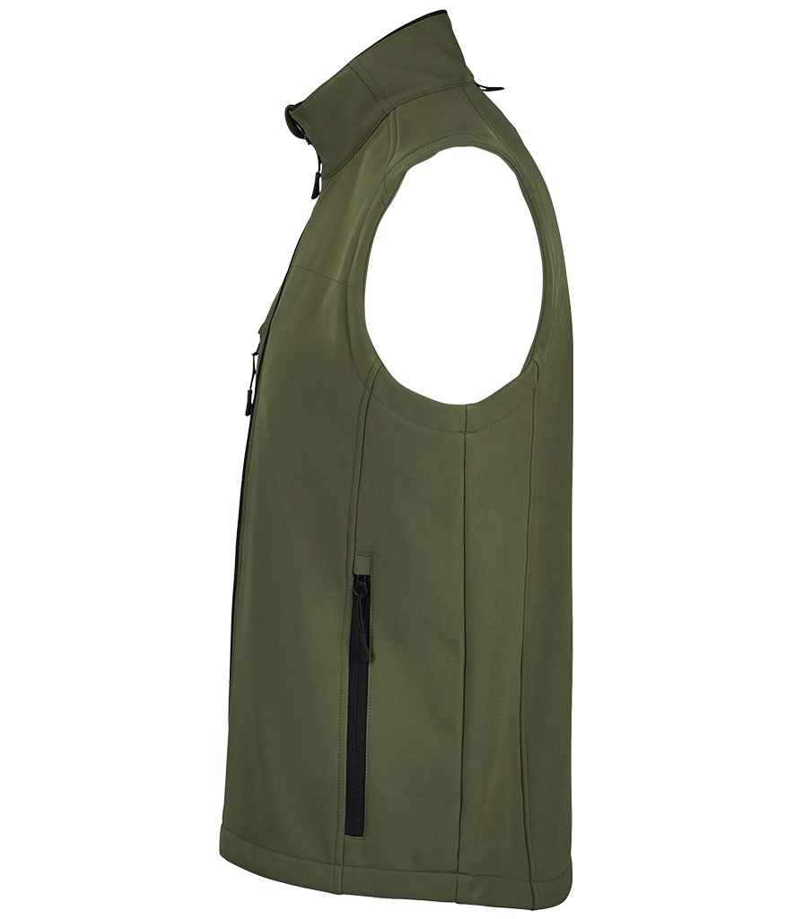 SOL'S Rallye Soft Shell Bodywarmer in Army, side view