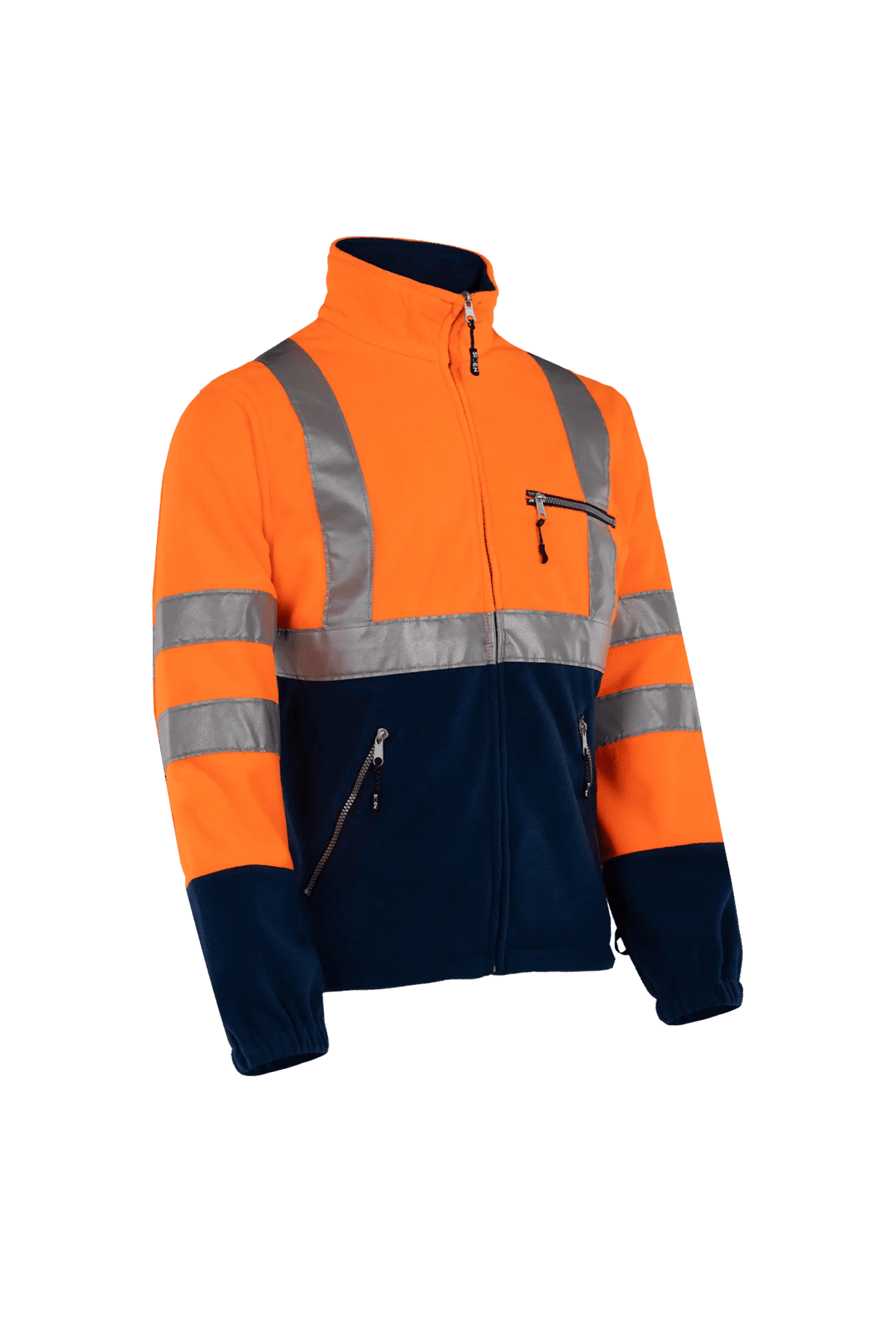 Sioen Kingley in High-vis orange/Navy blue, side view
