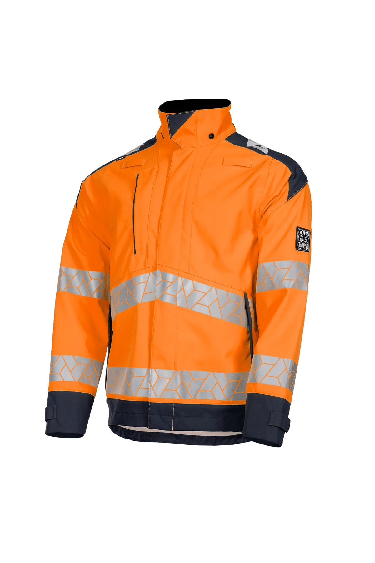 Sioen PRO Pinton in High-vis orange/Navy blue, side view