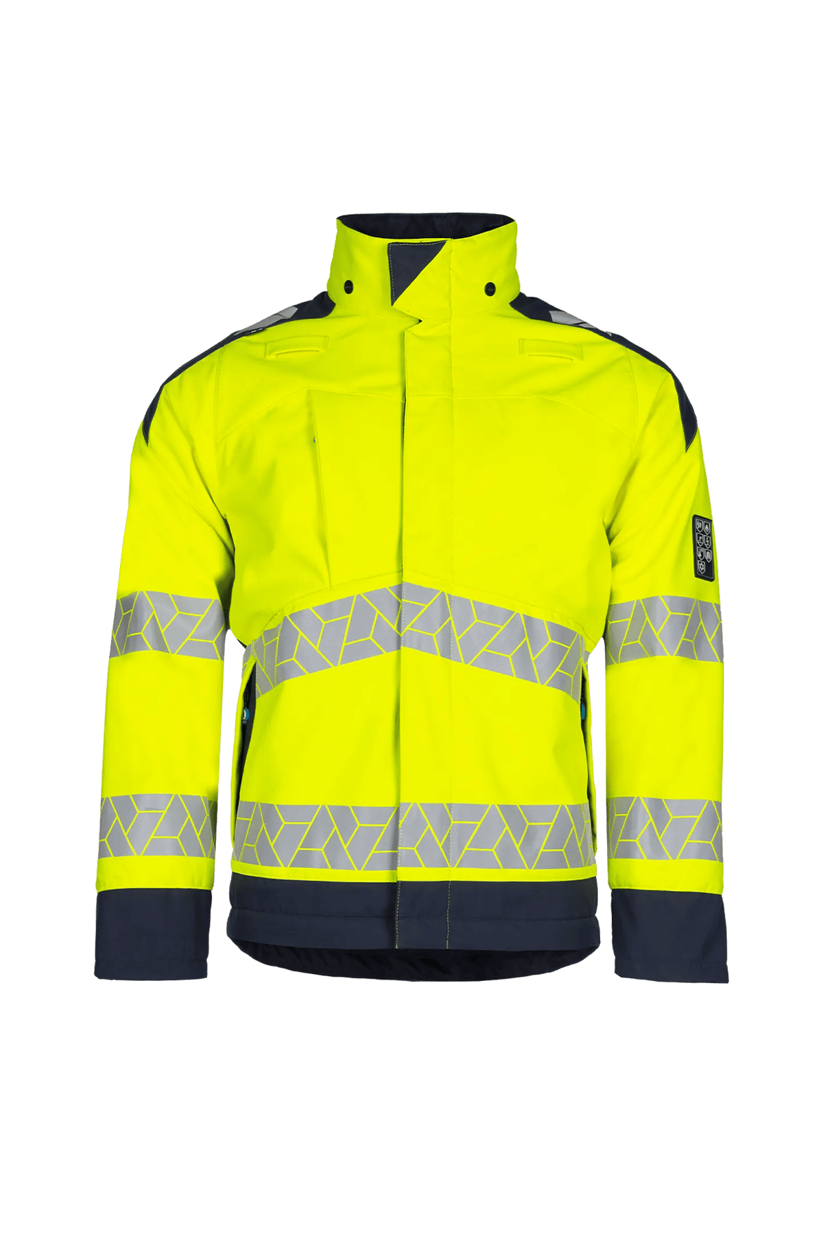 Sioen PRO Yulo in High-vis yellow/Navy blue, front view