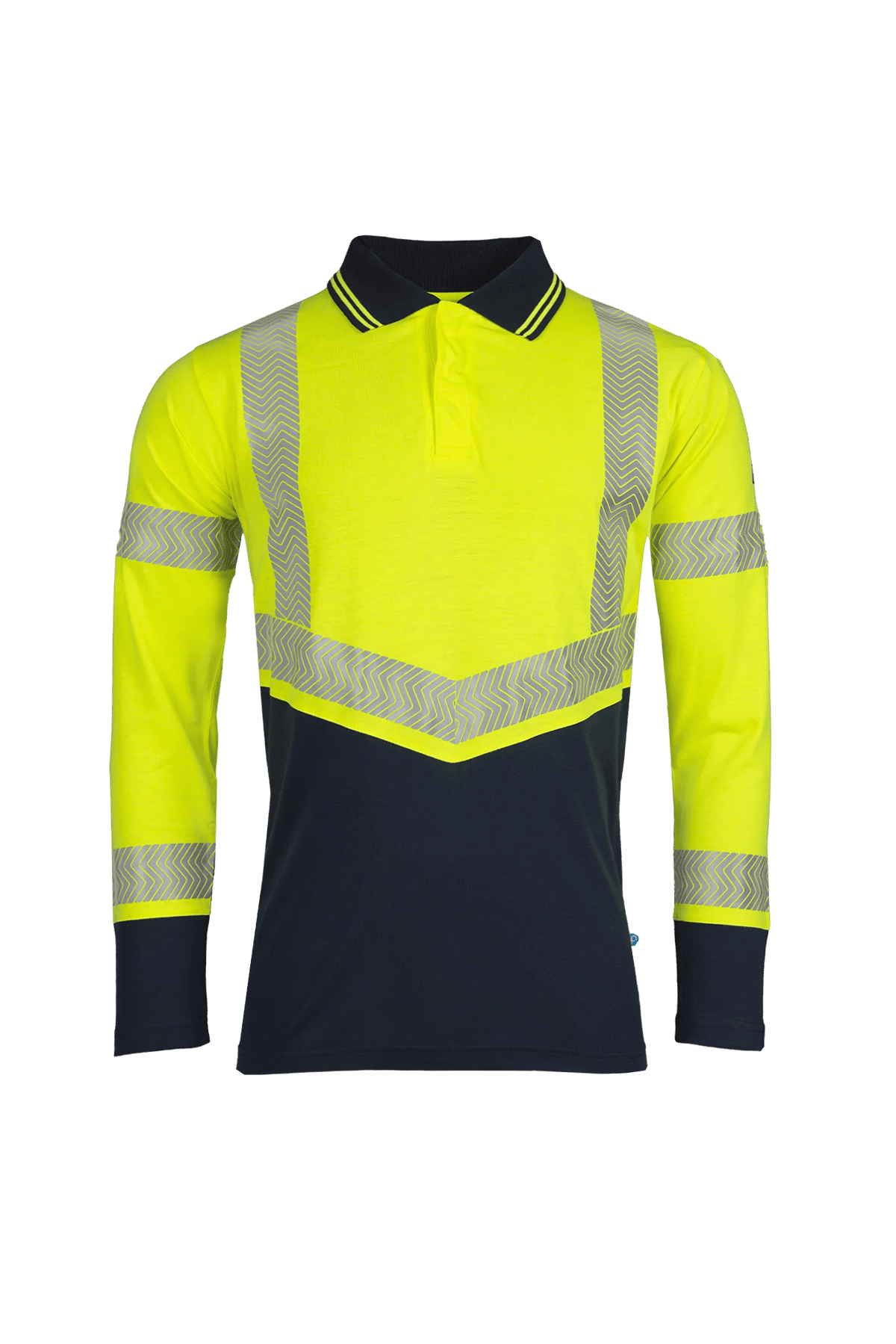 Sioen PRO Arran in High-vis yellow/Navy blue, front view