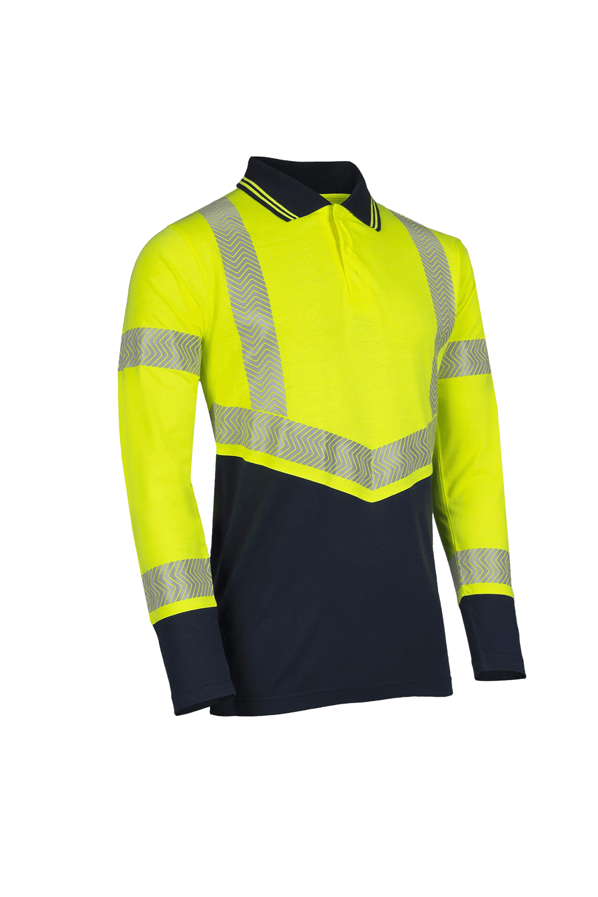 Sioen PRO Arran in High-vis yellow/Navy blue, side view