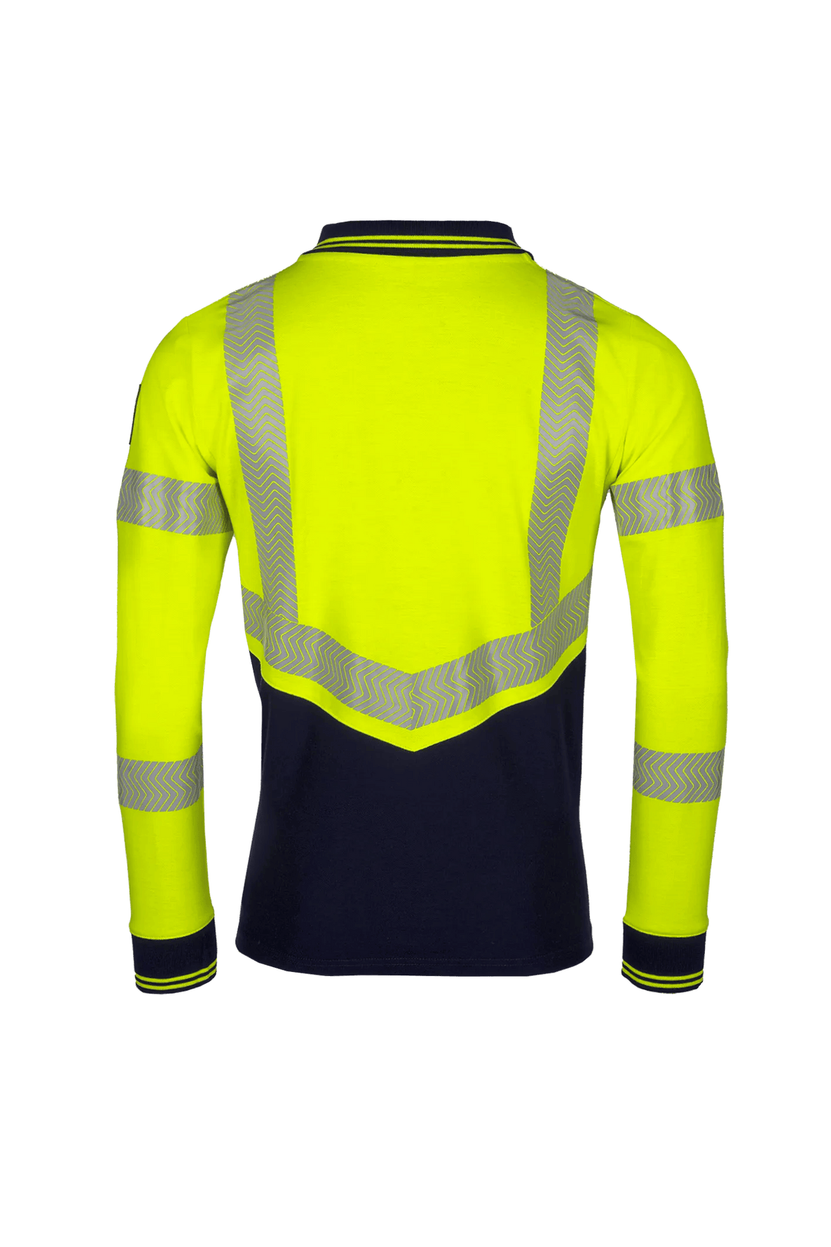 Sioen PRO Ardva in High-vis yellow/Navy blue, back view