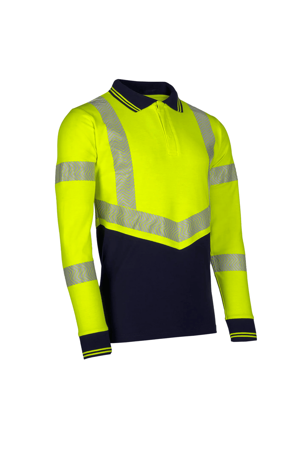 Sioen PRO Ardva in High-vis yellow/Navy blue, side view