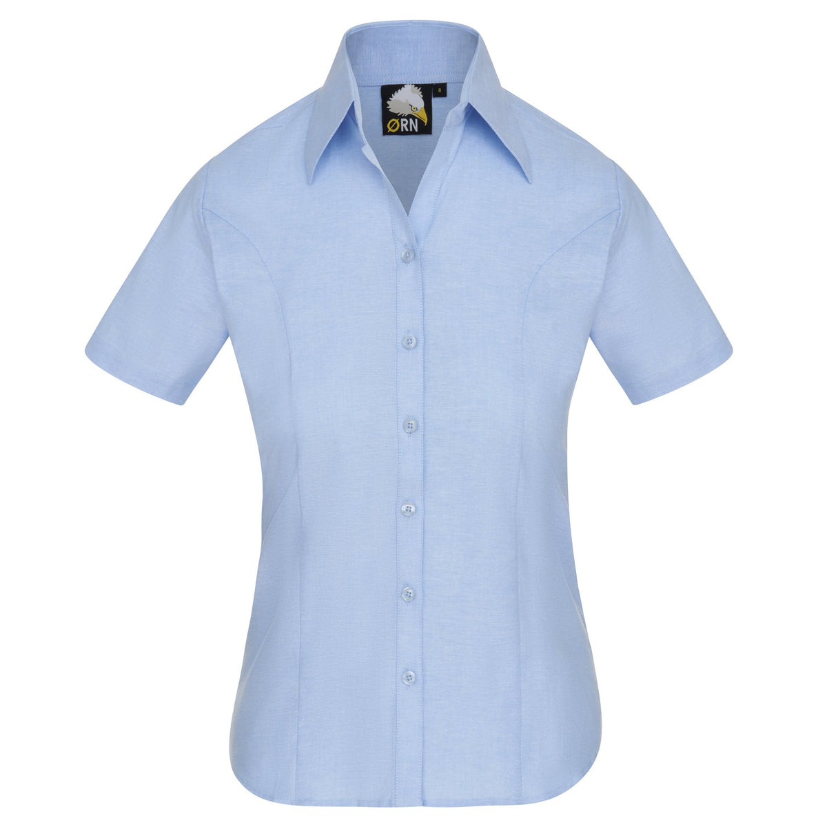 ØRN The Classic Ladies Oxford S/S Blouse – Sky – front