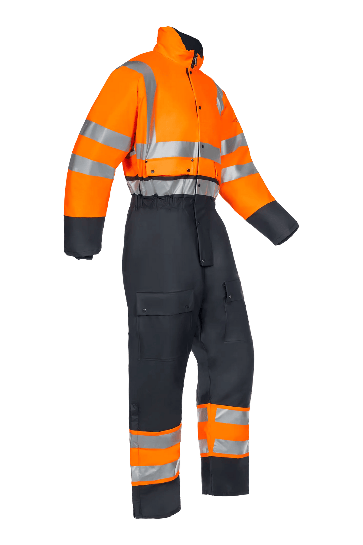 Sioen Rabaul in High-vis orange/Navy blue, side view