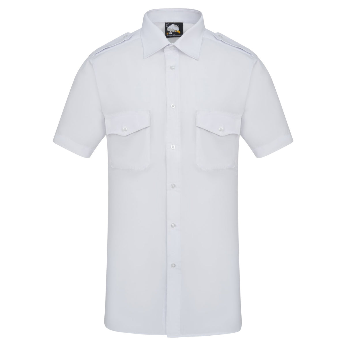 ØRN The Essential S/S Pilot Shirt – White – front