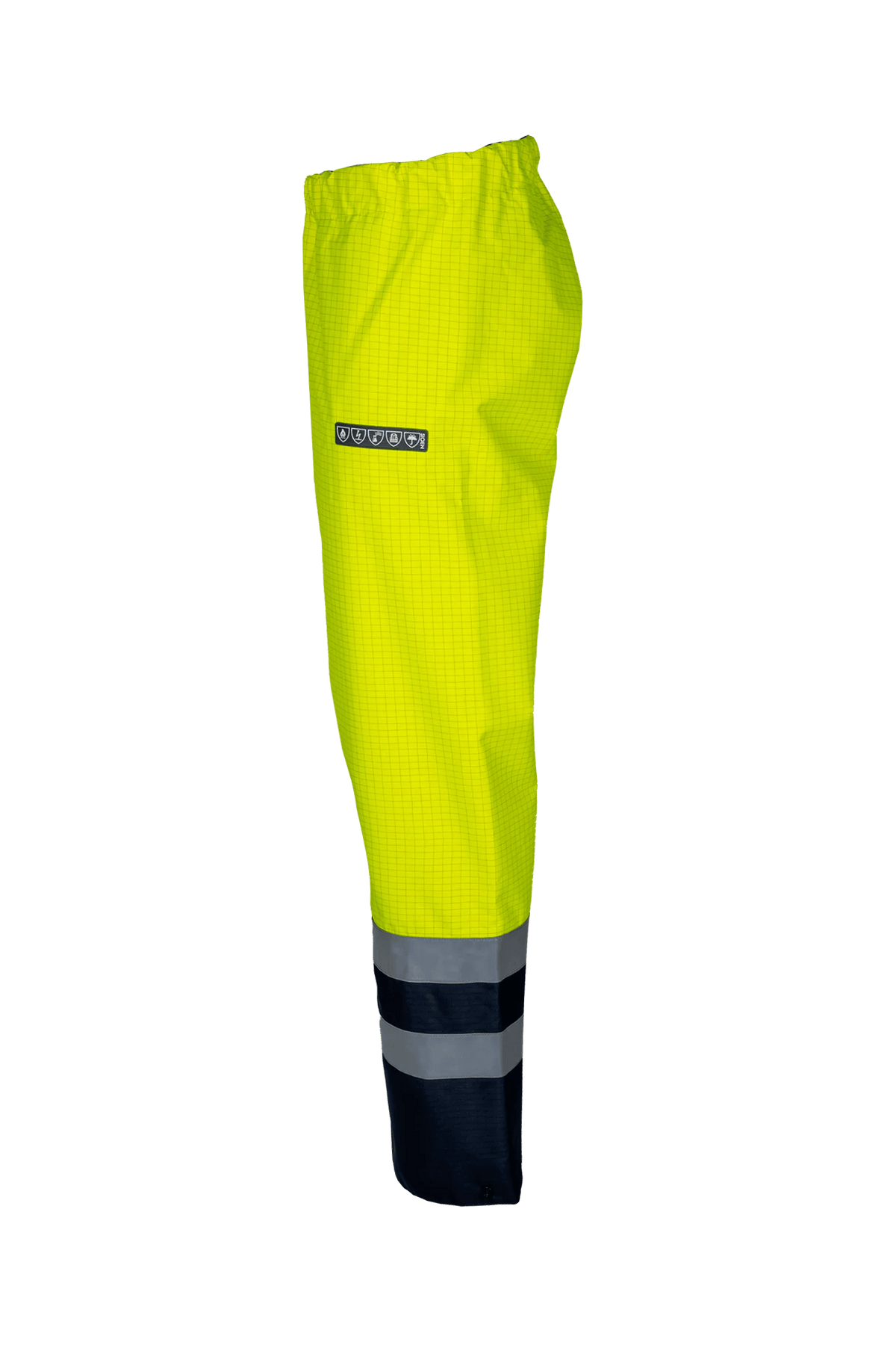 Sioen PRO Tielson in High-vis yellow/Navy blue, side view