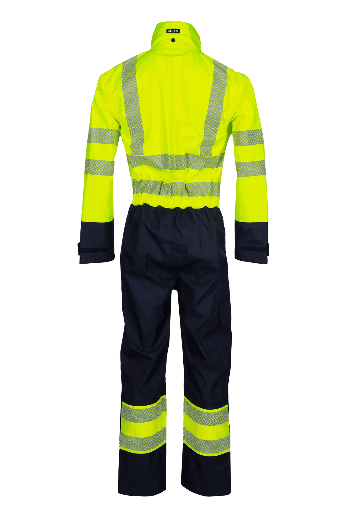 Sioen PRO Aksdal in High-vis yellow/Navy blue, back view