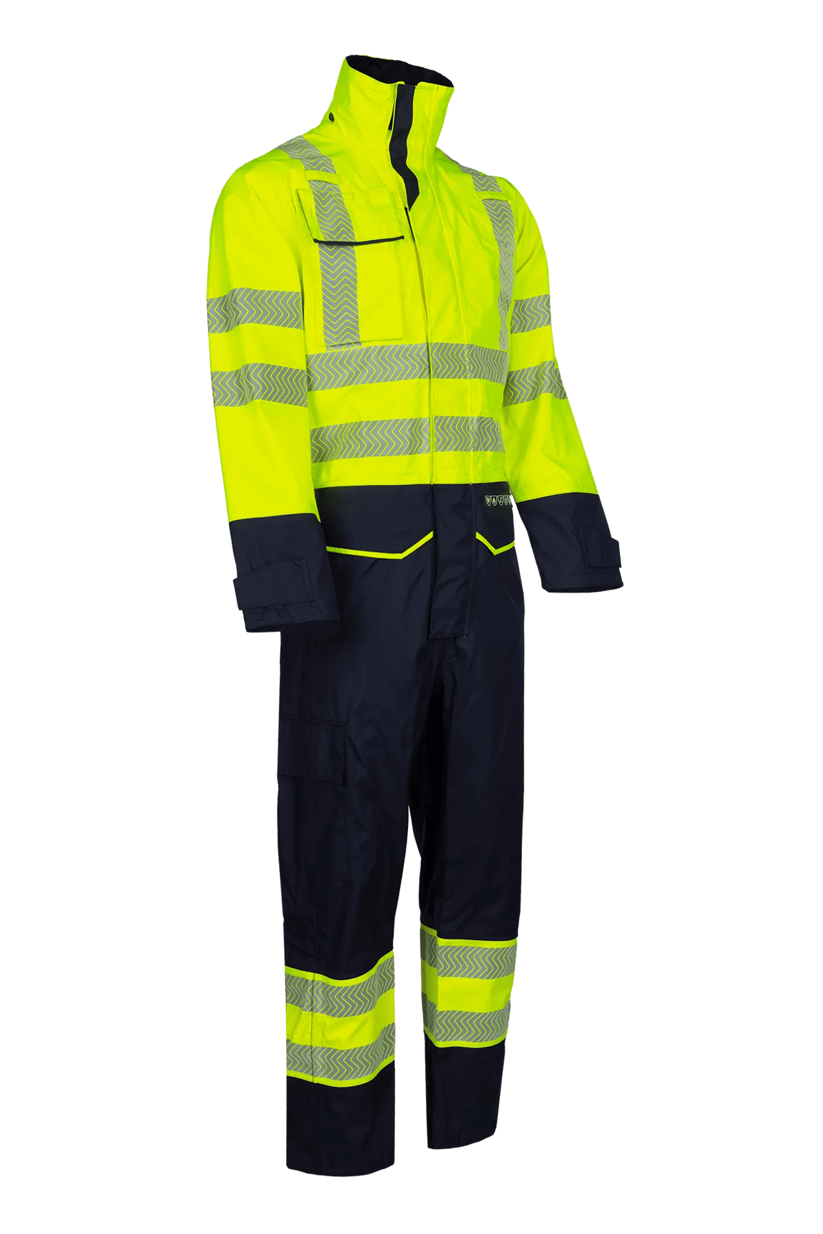 Sioen PRO Aksdal in High-vis yellow/Navy blue, side view