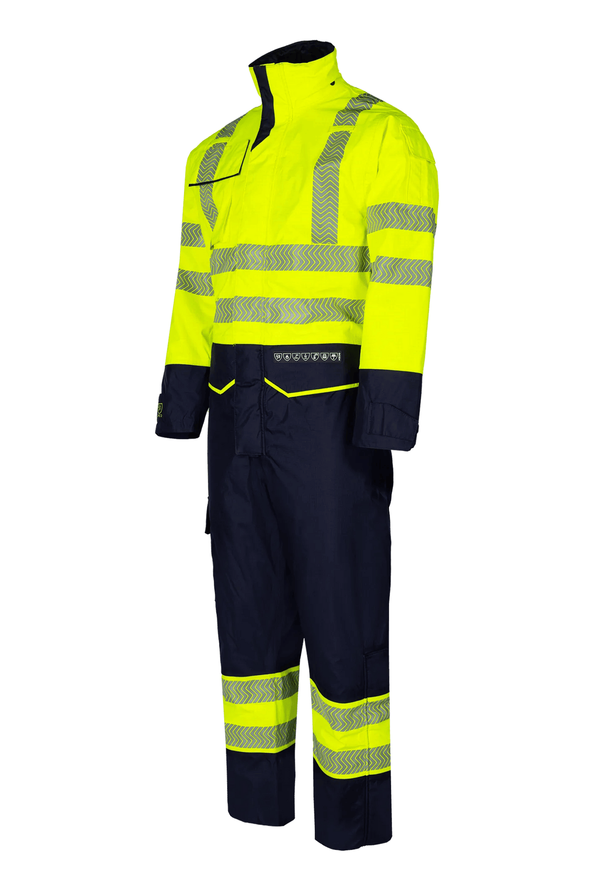 Sioen PRO Bjordal in High-vis yellow/Navy blue, side view