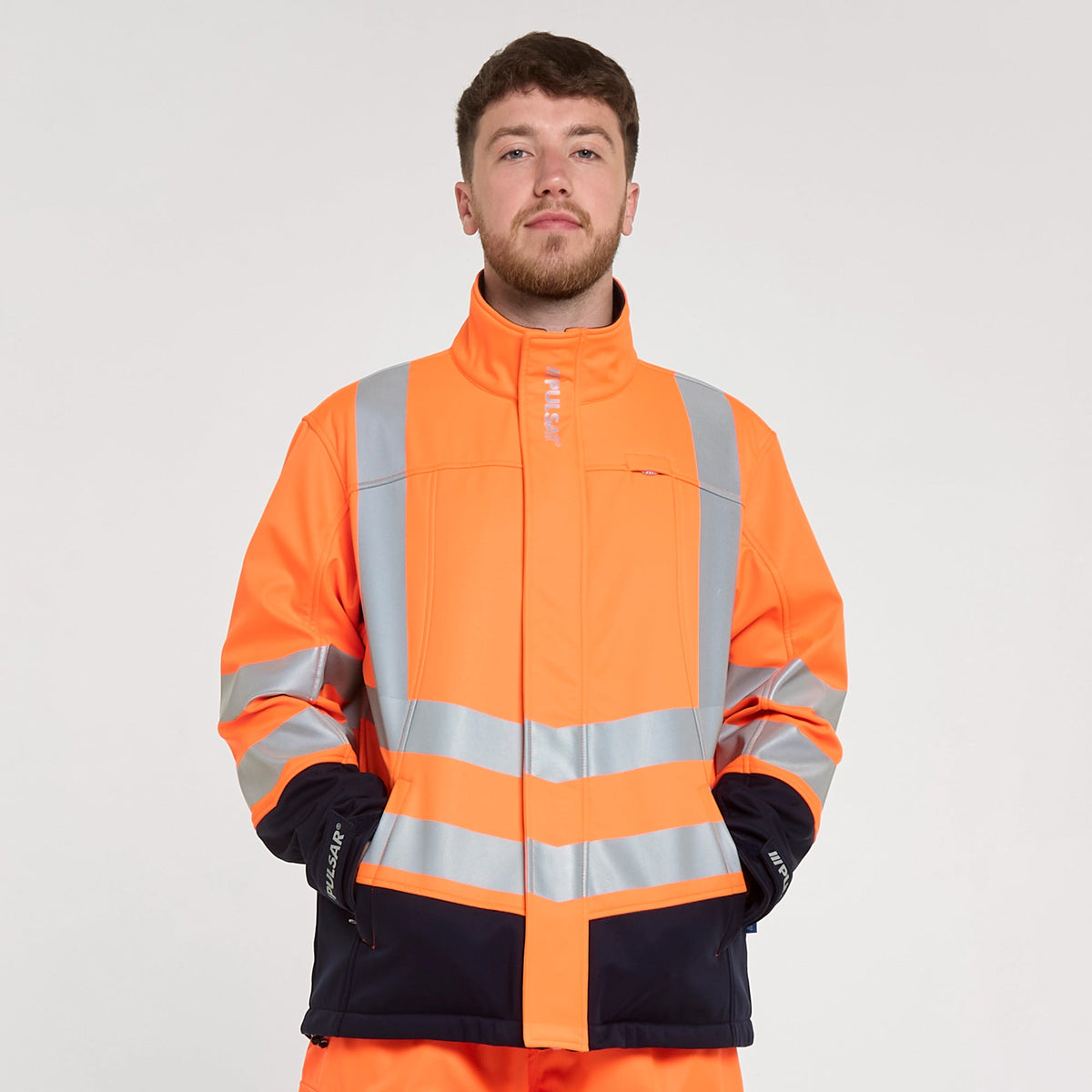 Pulsar Two Tone Interactive Softshell Jacket Orange/Navy, main product image