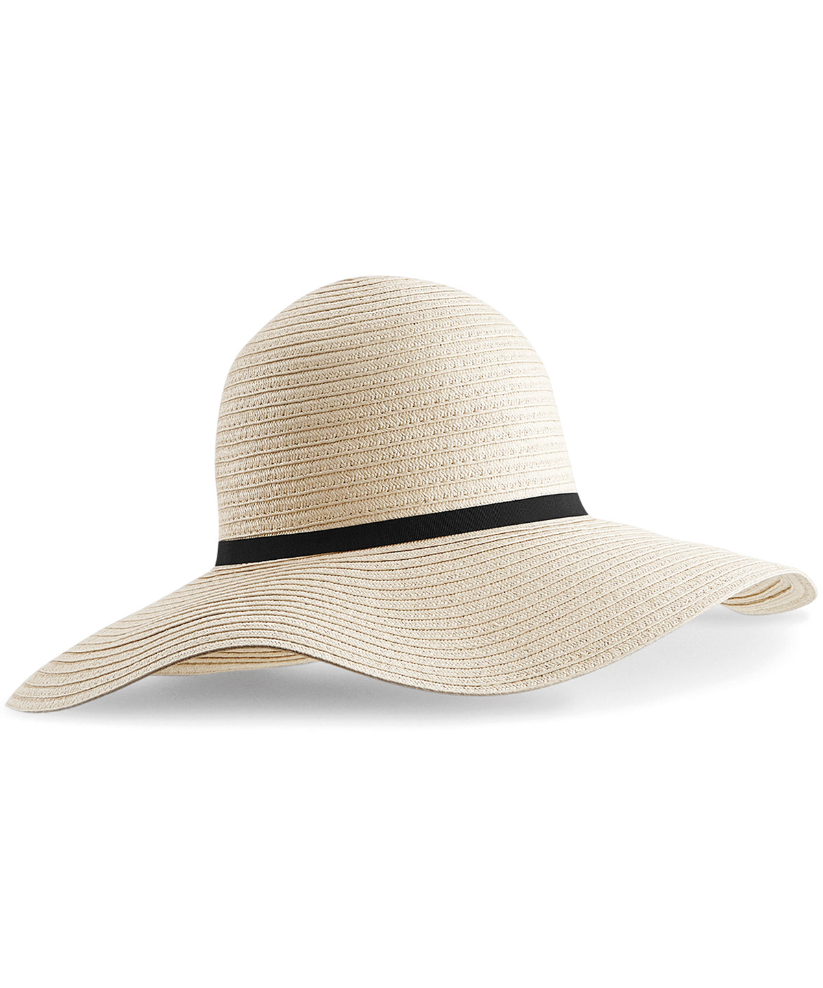 Beechfield Marbella wide-brimmed sun hat in Natural, image 2